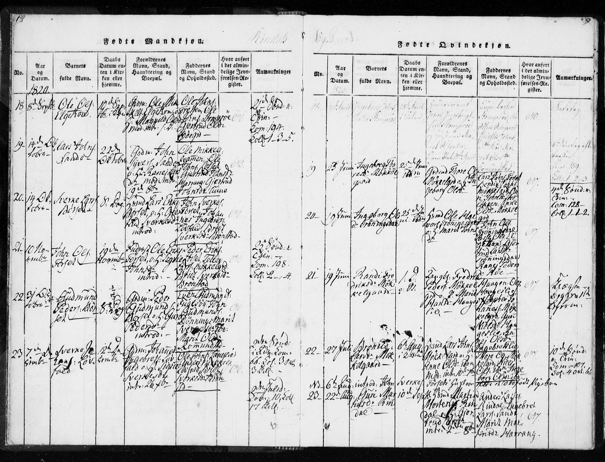 Ministerialprotokoller, klokkerbøker og fødselsregistre - Møre og Romsdal, AV/SAT-A-1454/595/L1041: Parish register (official) no. 595A03, 1819-1829, p. 8-9