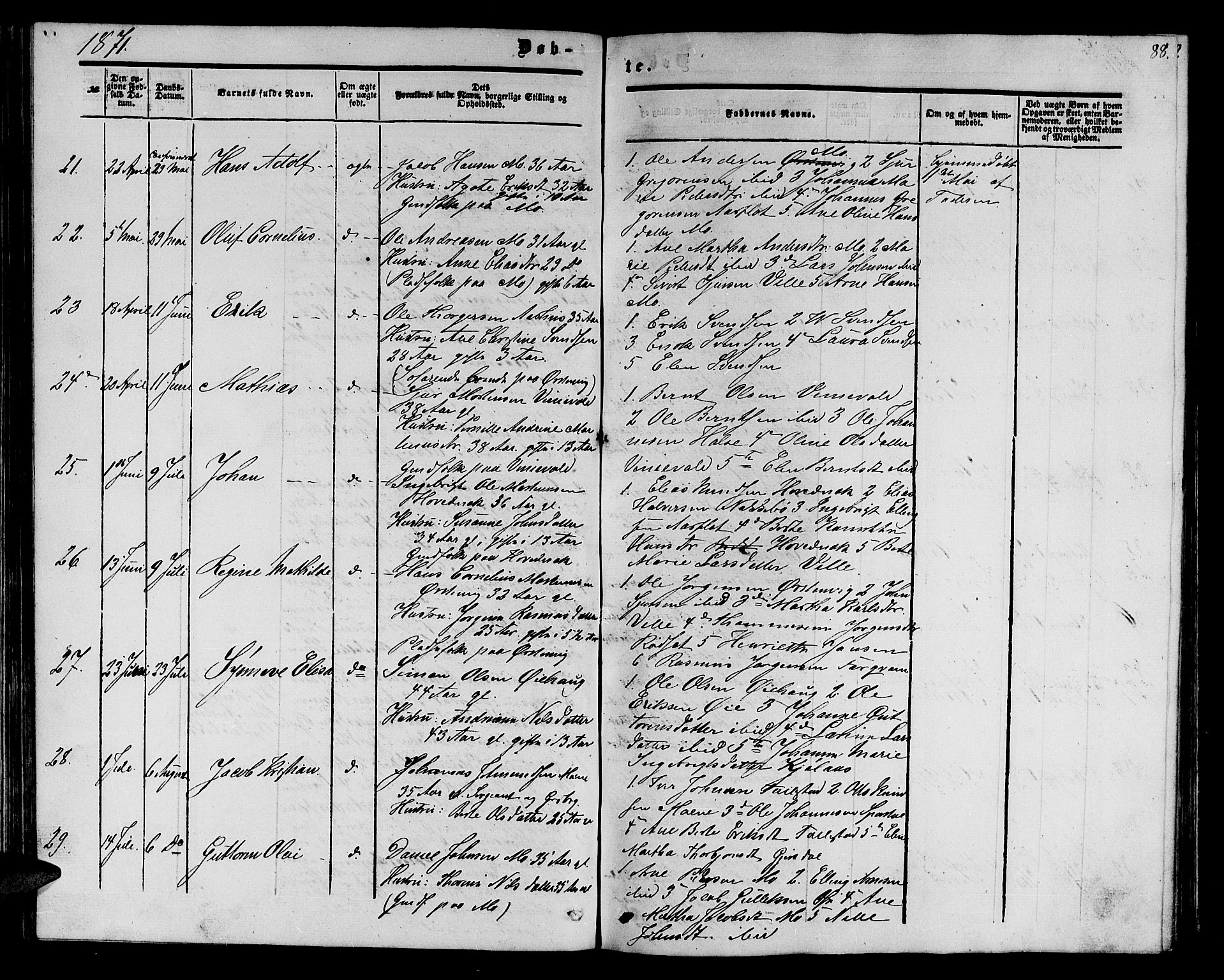 Ministerialprotokoller, klokkerbøker og fødselsregistre - Møre og Romsdal, AV/SAT-A-1454/513/L0188: Parish register (copy) no. 513C02, 1865-1882, p. 88