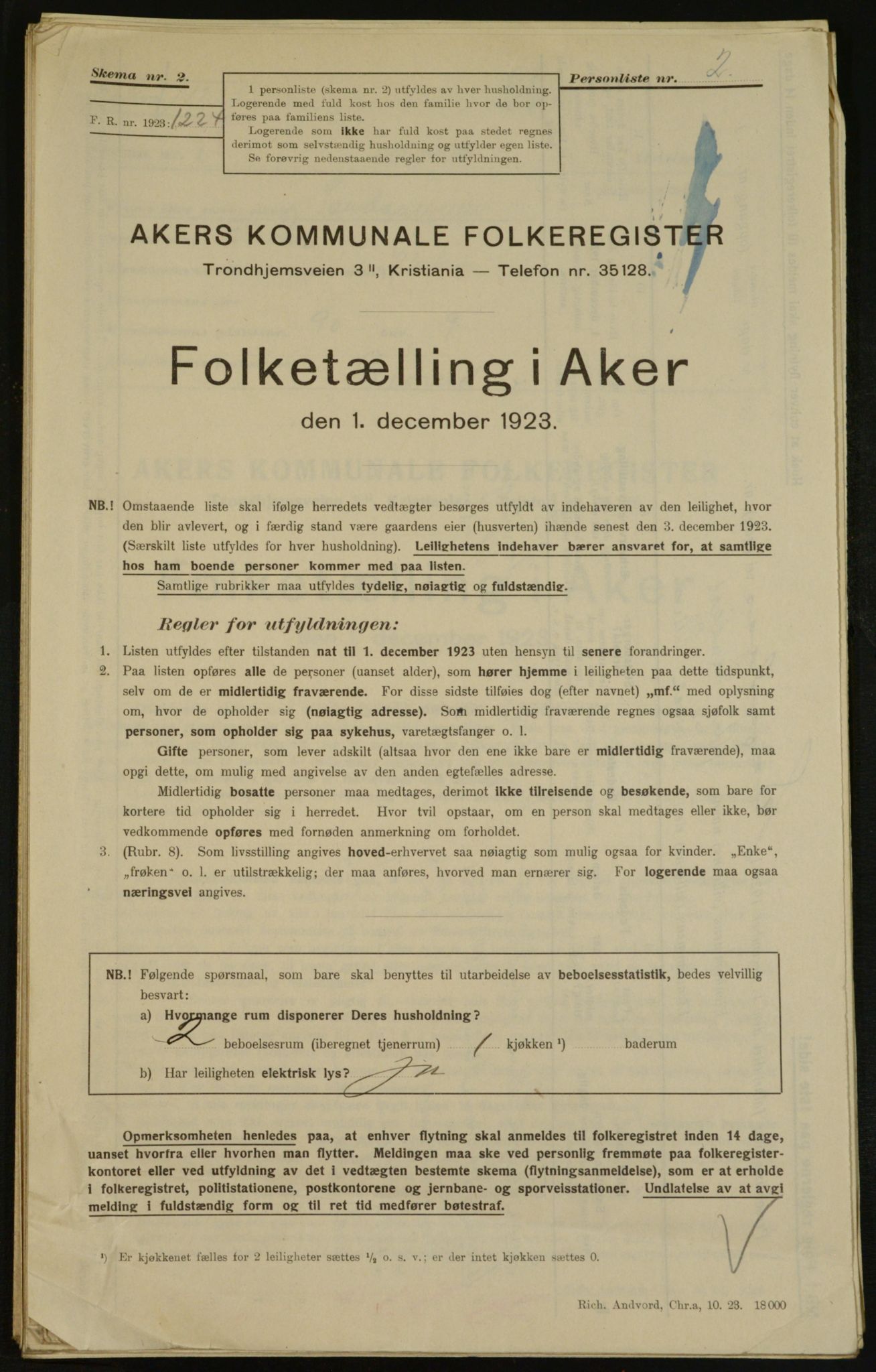 , Municipal Census 1923 for Aker, 1923, p. 30163