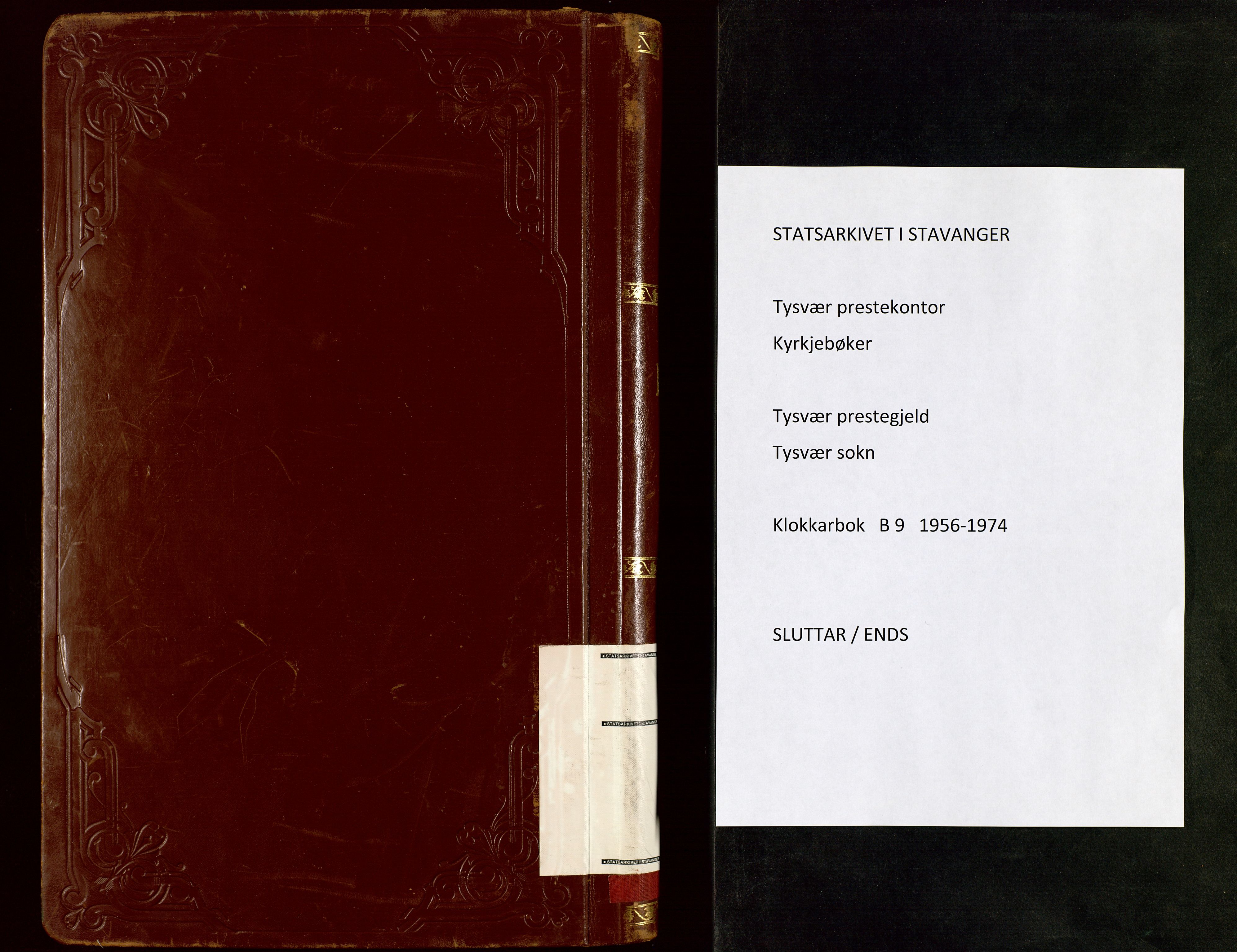 Tysvær sokneprestkontor, SAST/A -101864/H/Ha/Hab/L0009: Parish register (copy) no. B 9, 1956-1974