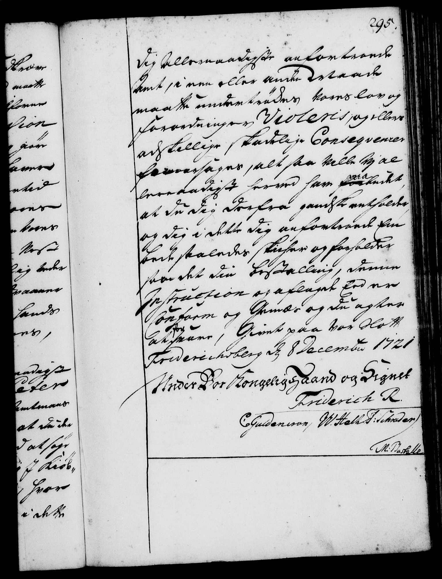 Rentekammeret, Kammerkanselliet, RA/EA-3111/G/Gg/Ggi/L0001: Norsk instruksjonsprotokoll med register (merket RK 53.34), 1720-1729, p. 295