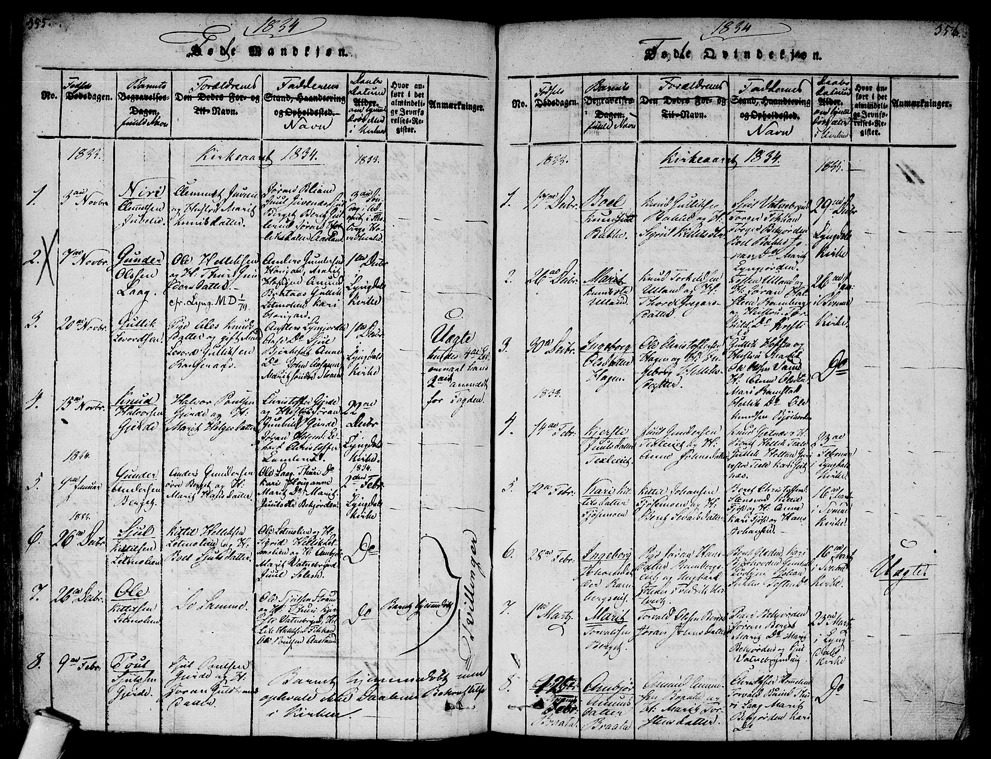 Flesberg kirkebøker, SAKO/A-18/F/Fa/L0005: Parish register (official) no. I 5, 1816-1834, p. 355-356
