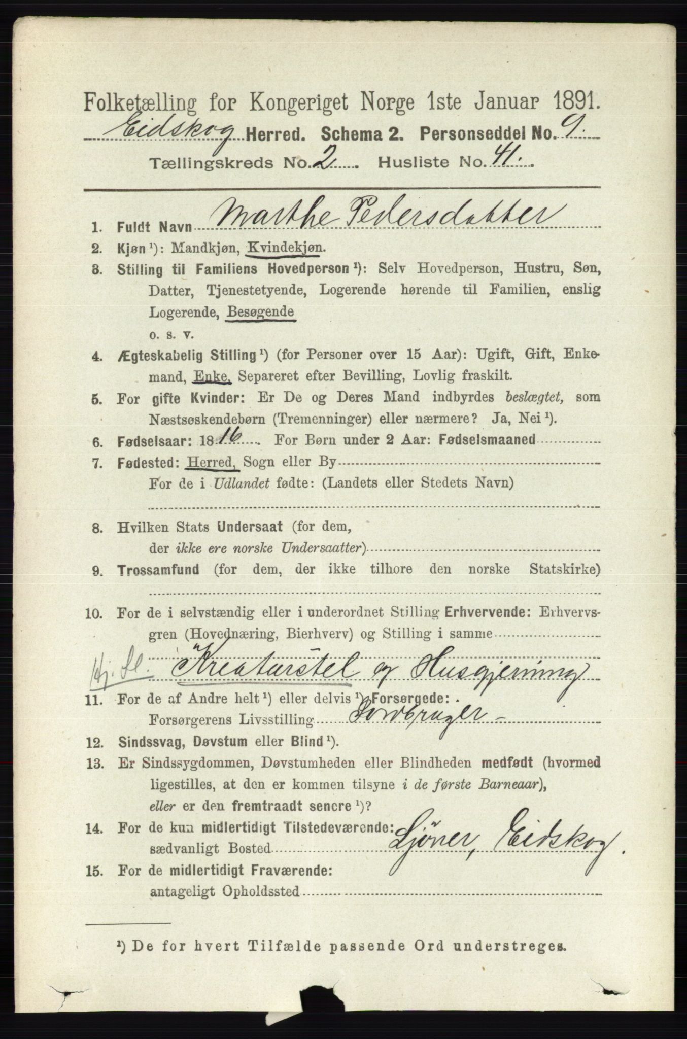 RA, 1891 census for 0420 Eidskog, 1891, p. 778