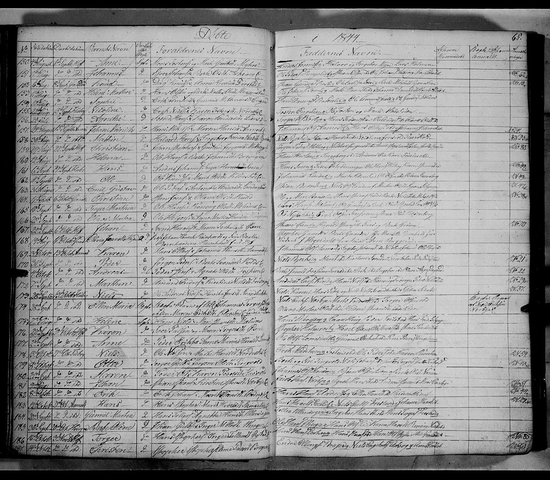 Land prestekontor, SAH/PREST-120/H/Ha/Hab/L0002: Parish register (copy) no. 2, 1833-1849, p. 65