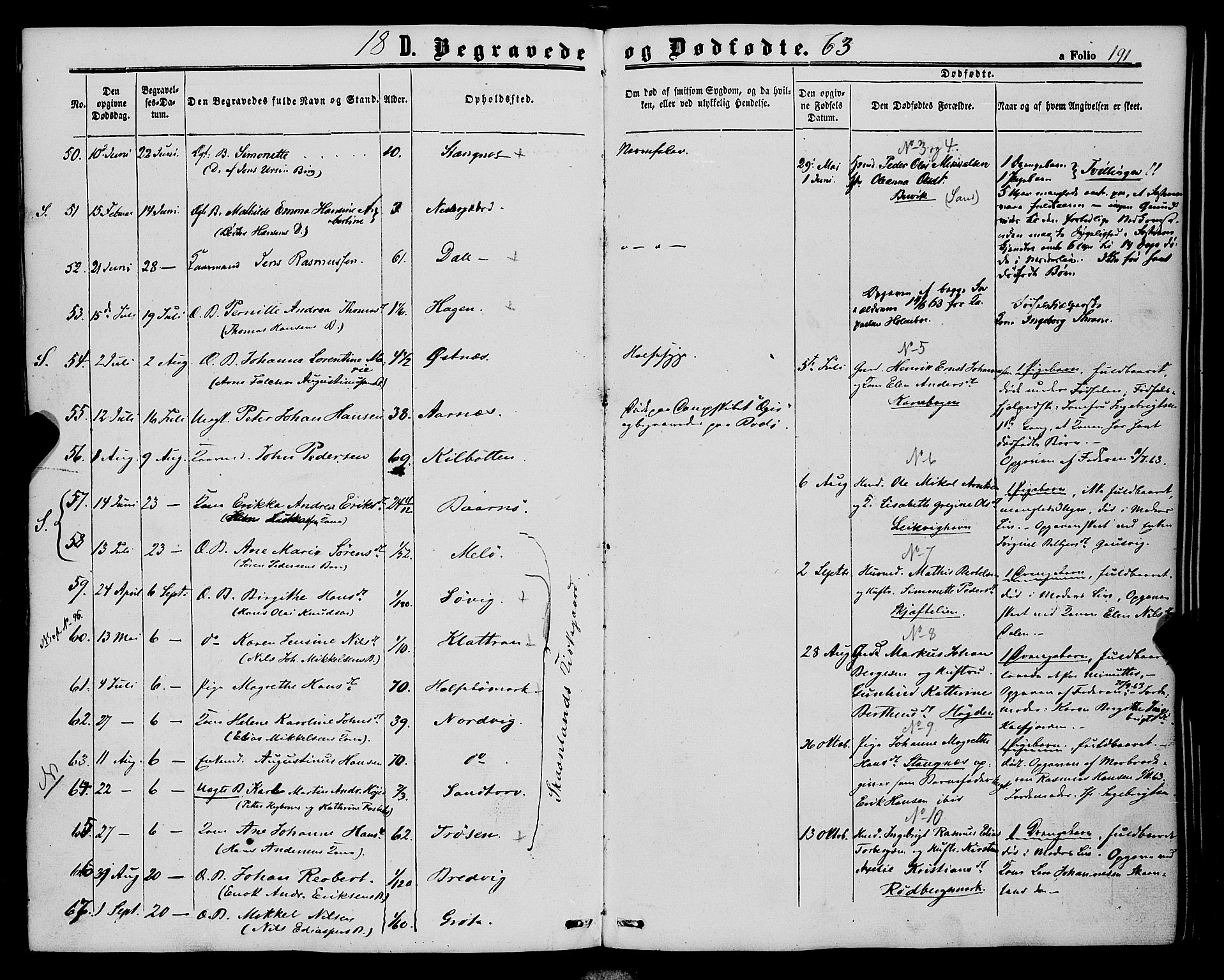 Trondenes sokneprestkontor, SATØ/S-1319/H/Ha/L0012kirke: Parish register (official) no. 12, 1863-1870, p. 191