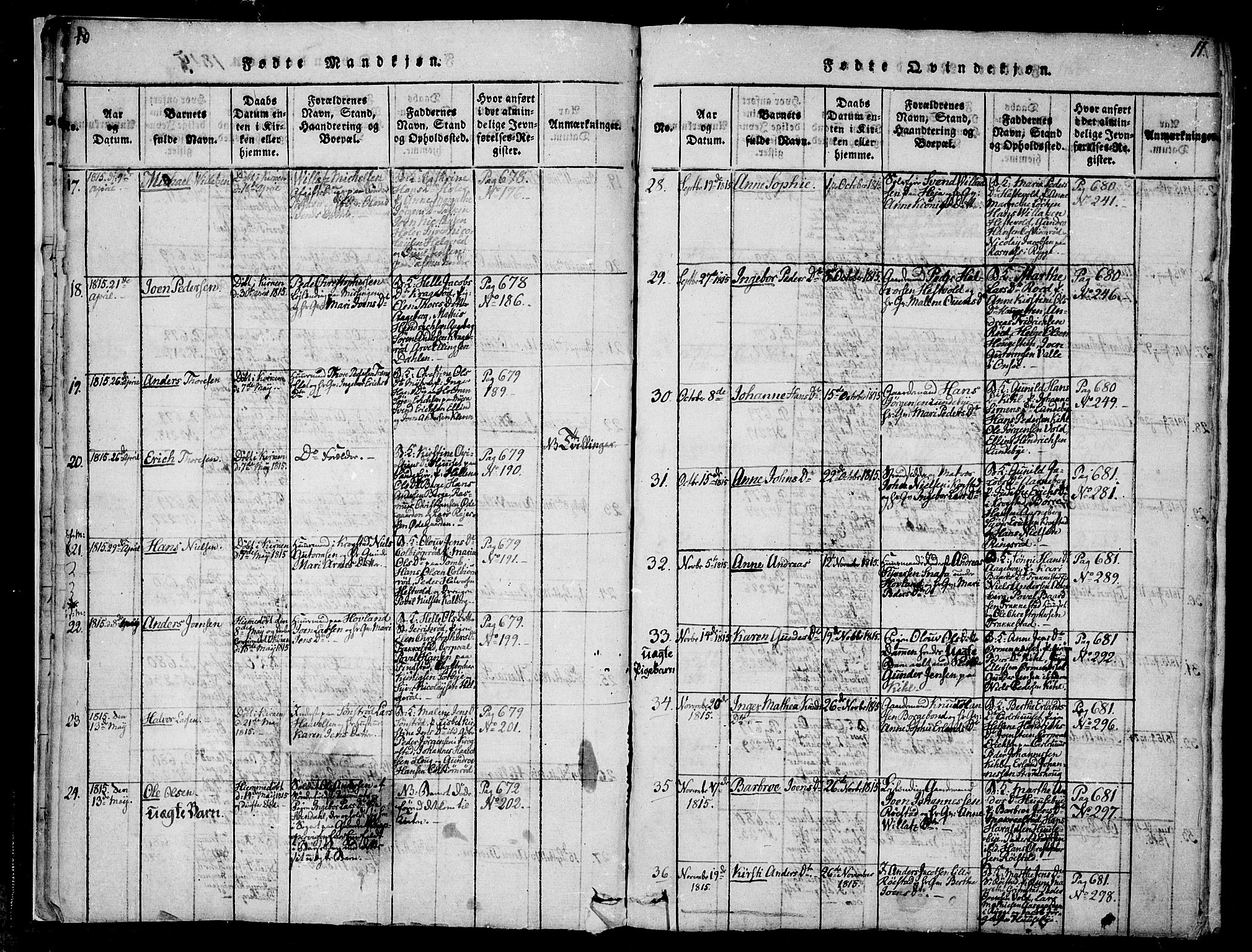 Råde prestekontor kirkebøker, AV/SAO-A-2009/F/Fa/L0004: Parish register (official) no. 4, 1814-1830, p. 10-11