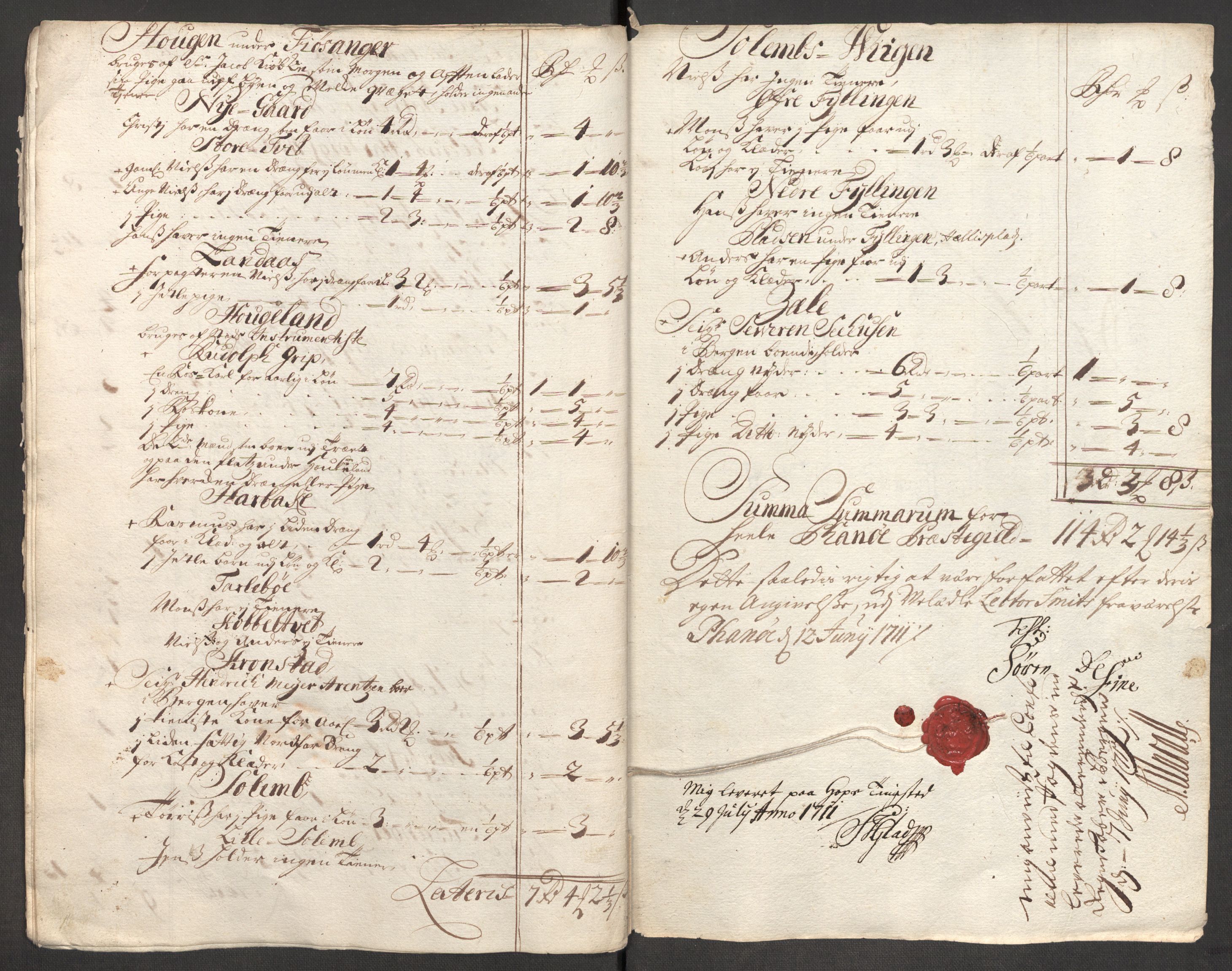 Rentekammeret inntil 1814, Reviderte regnskaper, Fogderegnskap, AV/RA-EA-4092/R51/L3193: Fogderegnskap Nordhordland og Voss, 1711, p. 269