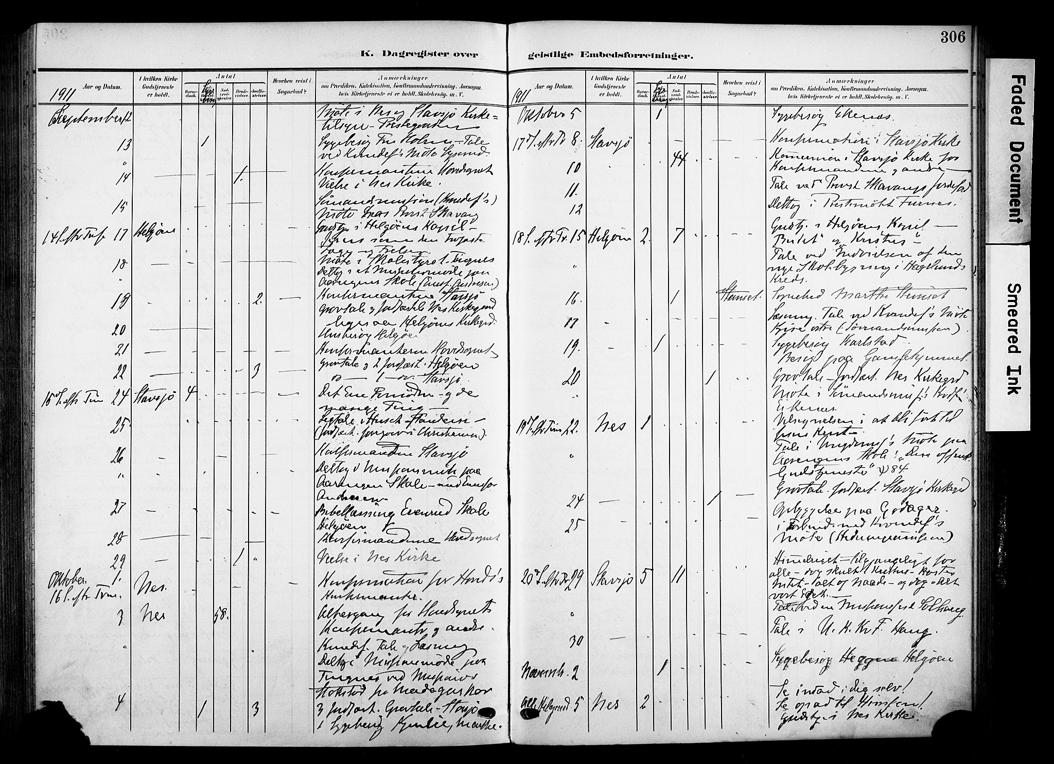 Nes prestekontor, Hedmark, SAH/PREST-020/K/Ka/L0014: Parish register (official) no. 14, 1906-1929, p. 306