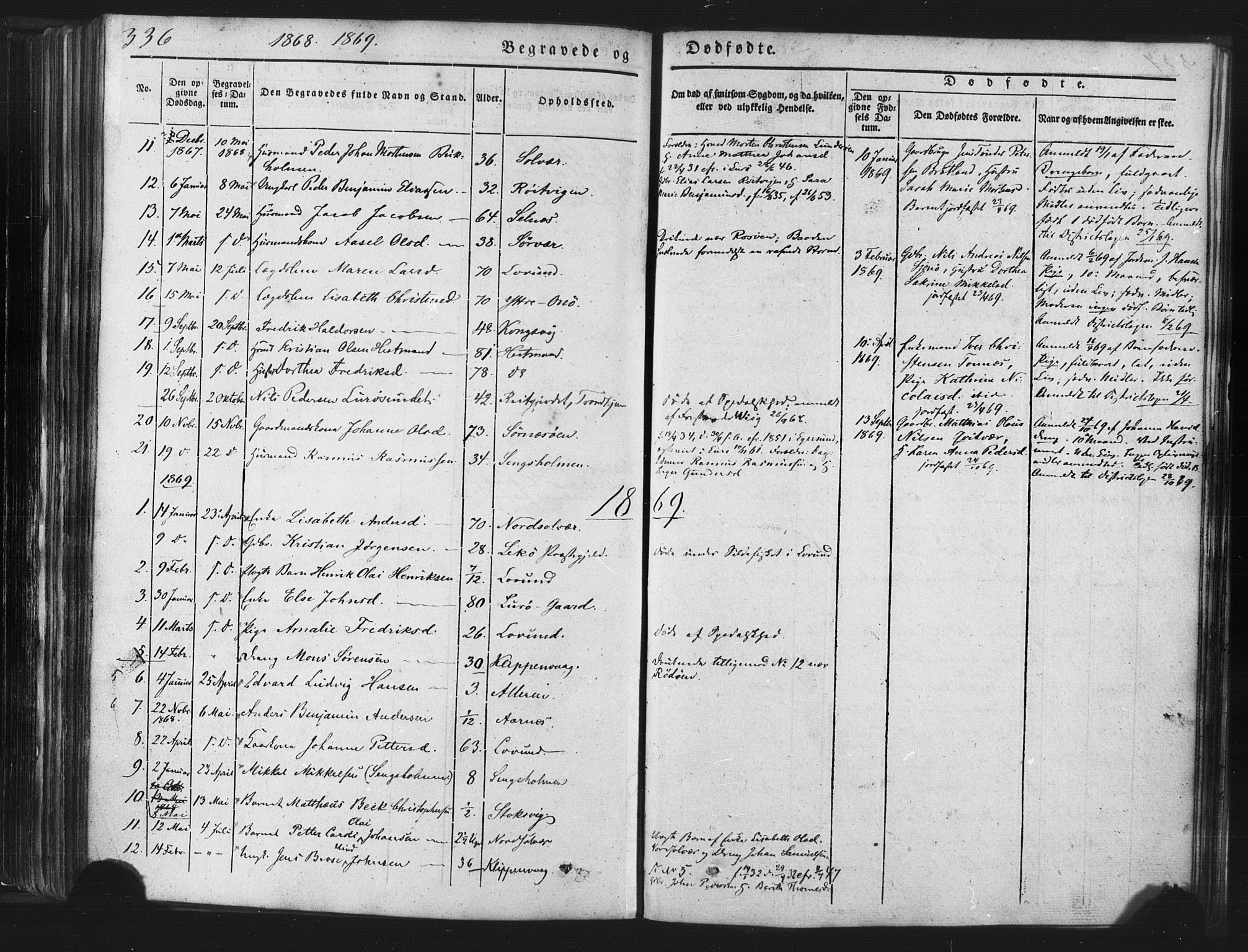 Ministerialprotokoller, klokkerbøker og fødselsregistre - Nordland, SAT/A-1459/839/L0567: Parish register (official) no. 839A04, 1863-1879, p. 336