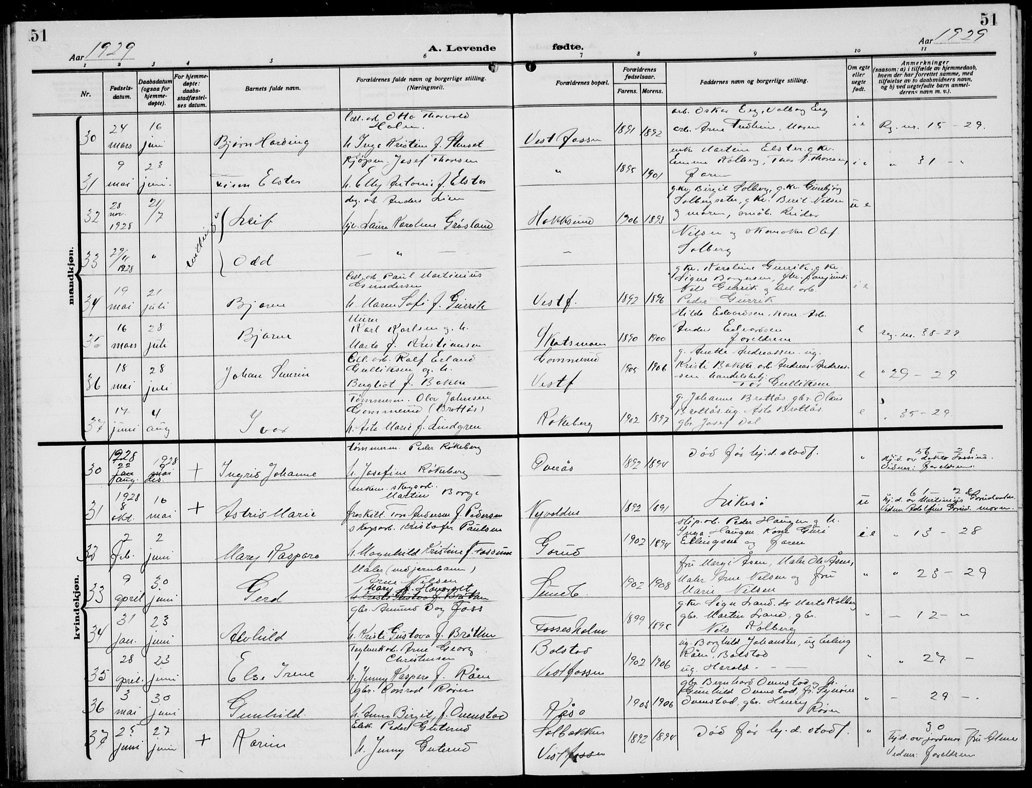 Eiker kirkebøker, AV/SAKO-A-4/G/Ga/L0010: Parish register (copy) no. I 10, 1925-1934, p. 51