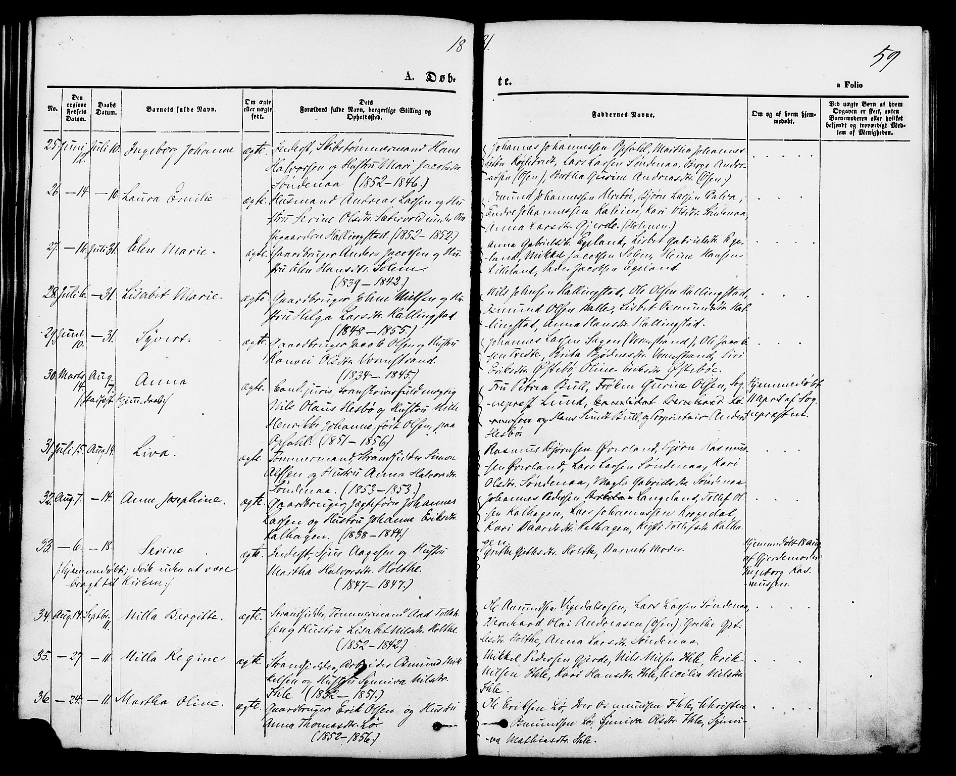 Vikedal sokneprestkontor, SAST/A-101840/01/IV: Parish register (official) no. A 7, 1868-1883, p. 59