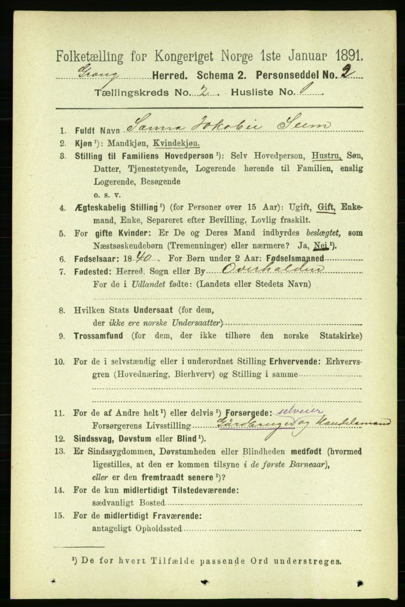 RA, 1891 census for 1742 Grong, 1891, p. 723