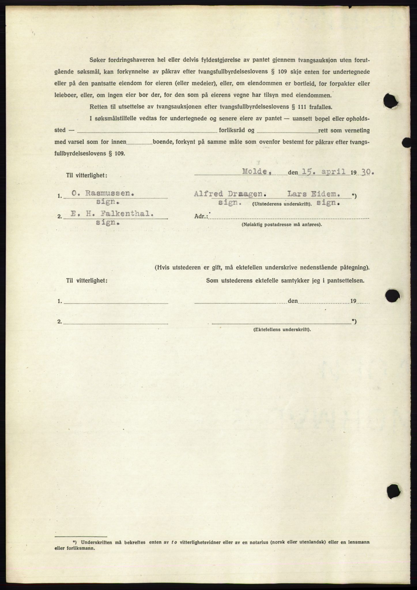 Romsdal sorenskriveri, AV/SAT-A-4149/1/2/2C/L0058: Mortgage book no. 52, 1930-1930, Deed date: 01.05.1930