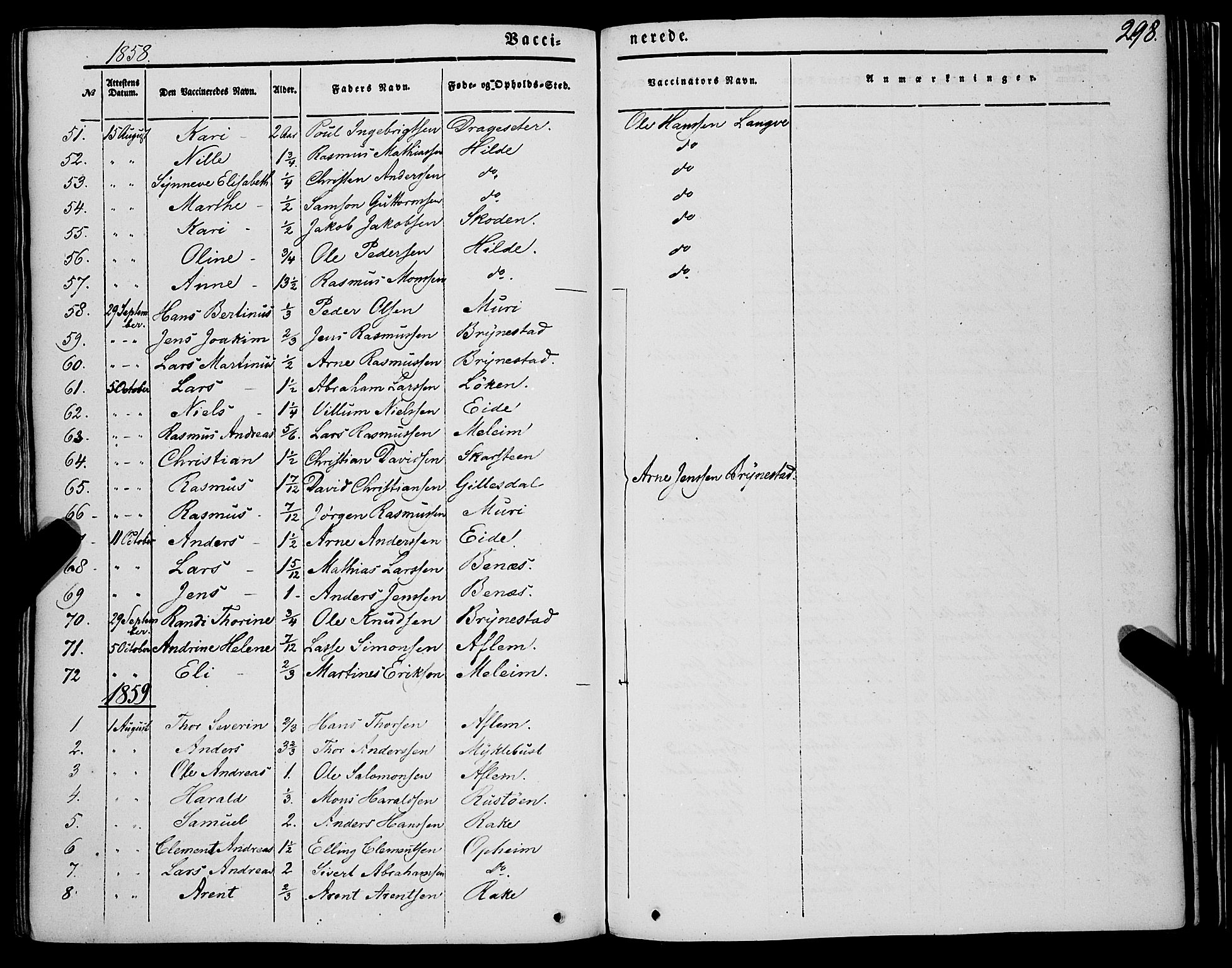 Innvik sokneprestembete, SAB/A-80501: Parish register (official) no. A 5, 1847-1865, p. 298