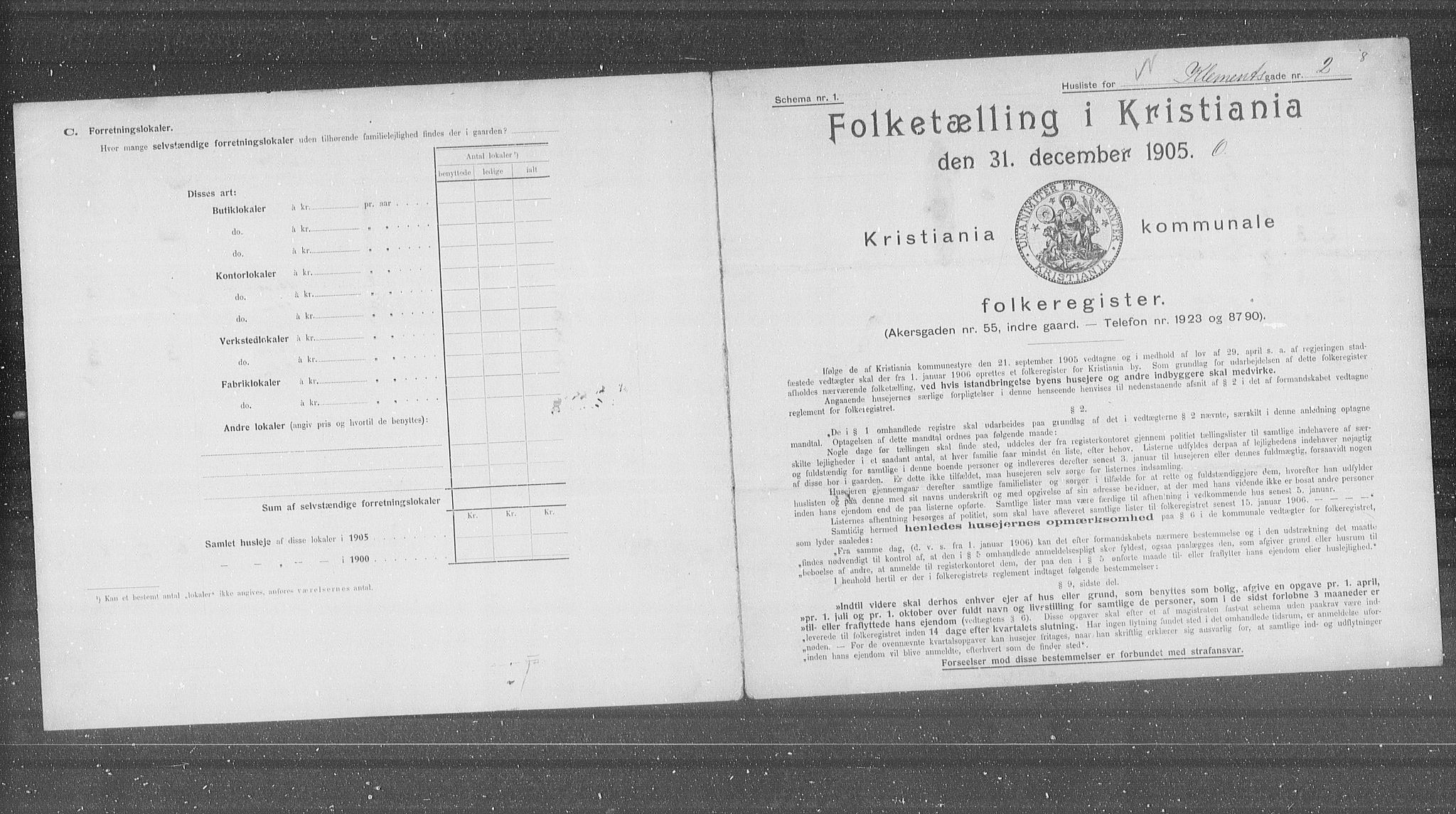 OBA, Municipal Census 1905 for Kristiania, 1905, p. 27260