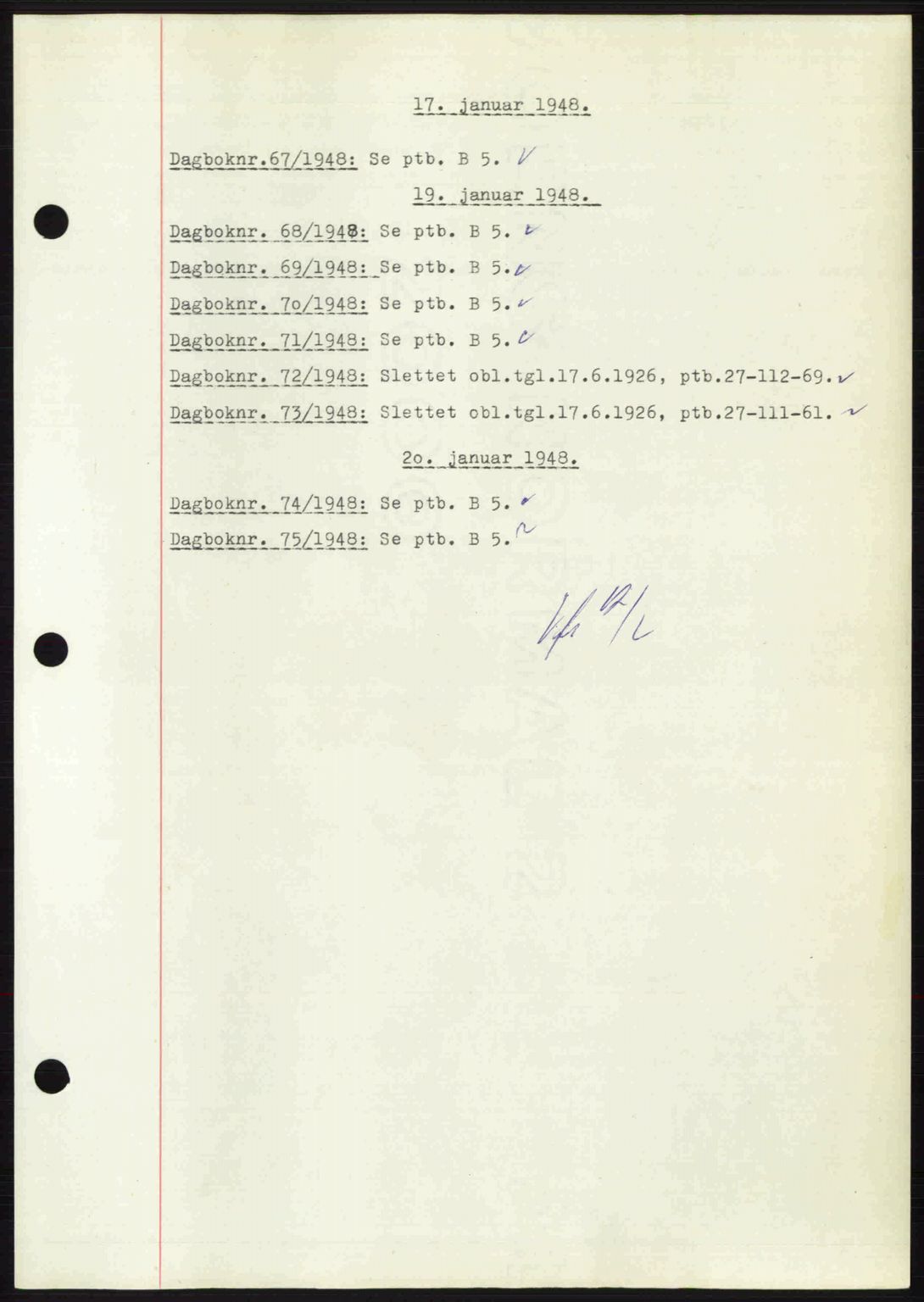 Nedenes sorenskriveri, SAK/1221-0006/G/Gb/Gba/L0058: Mortgage book no. A10, 1947-1948, Diary no: : 67/1948