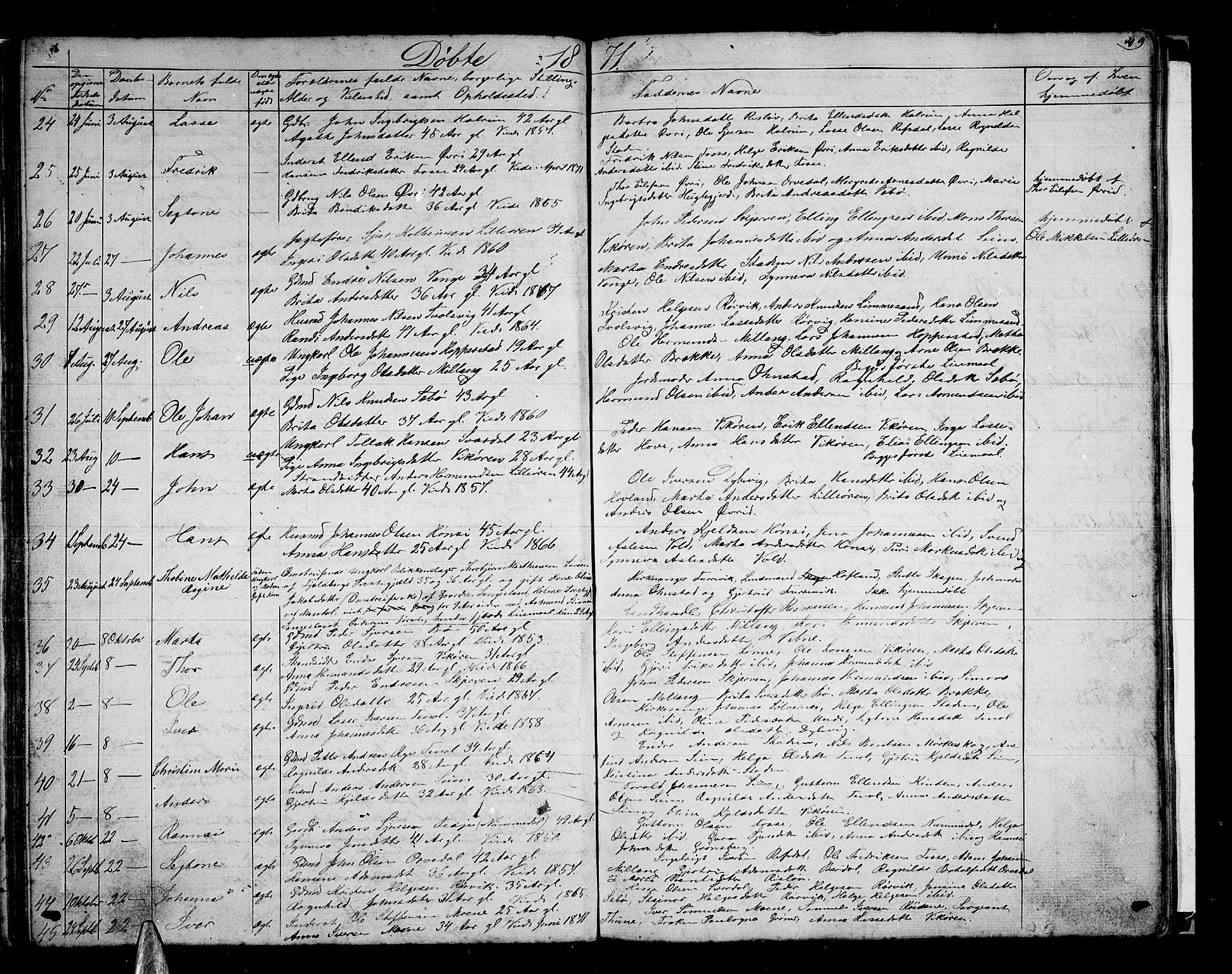 Vik sokneprestembete, AV/SAB-A-81501/H/Hab/Haba/L0002: Parish register (copy) no. A 2, 1856-1877, p. 49