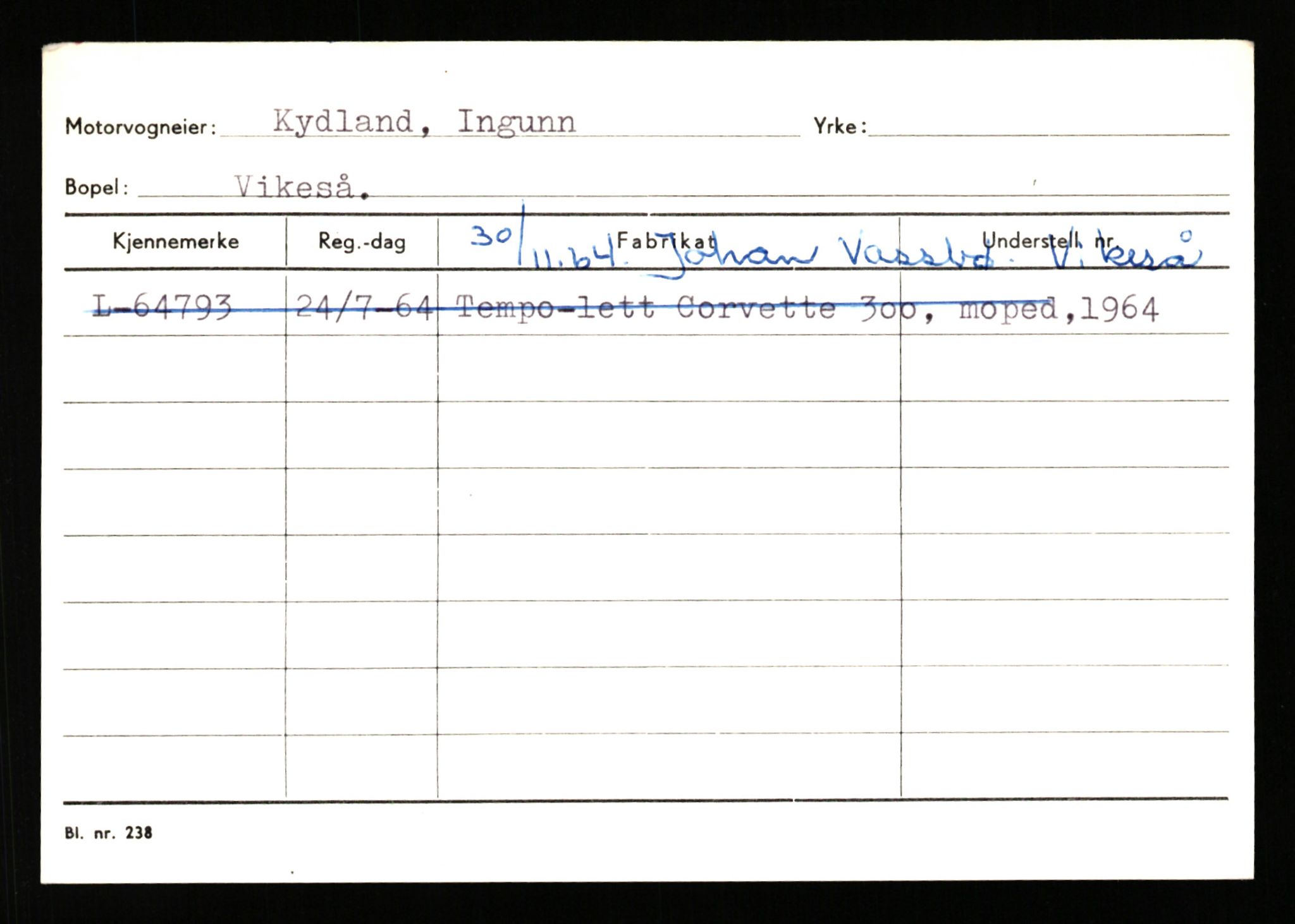 Stavanger trafikkstasjon, AV/SAST-A-101942/0/H/L0021: Kristiania - Landsnes, 1930-1971, p. 1984