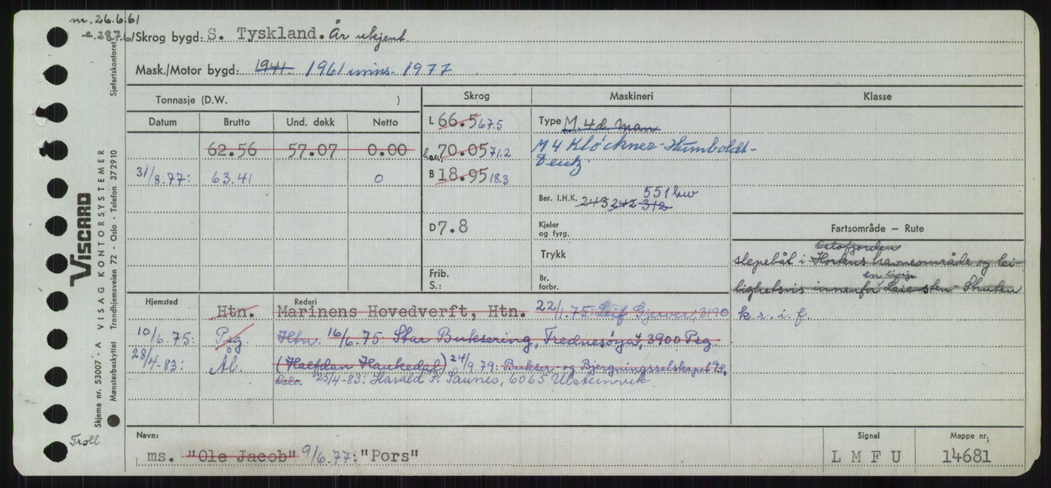 Sjøfartsdirektoratet med forløpere, Skipsmålingen, RA/S-1627/H/Ha/L0004/0002: Fartøy, Mas-R / Fartøy, Odin-R, p. 403