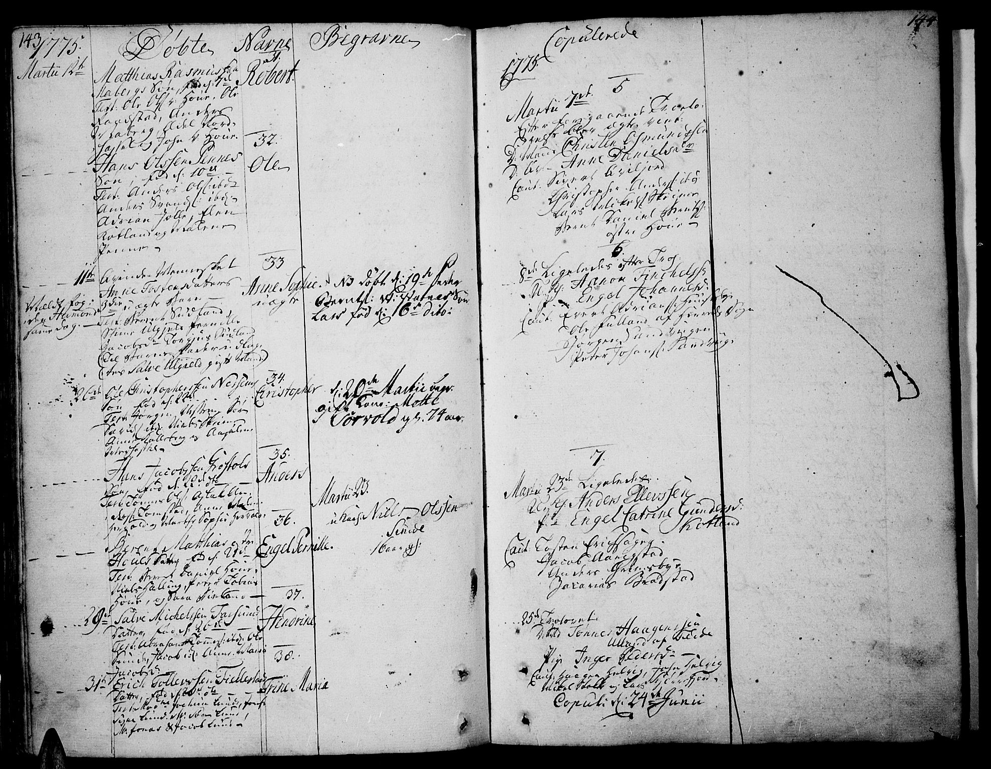 Lista sokneprestkontor, AV/SAK-1111-0027/F/Fa/L0004: Parish register (official) no. A 4, 1768-1794, p. 143-144