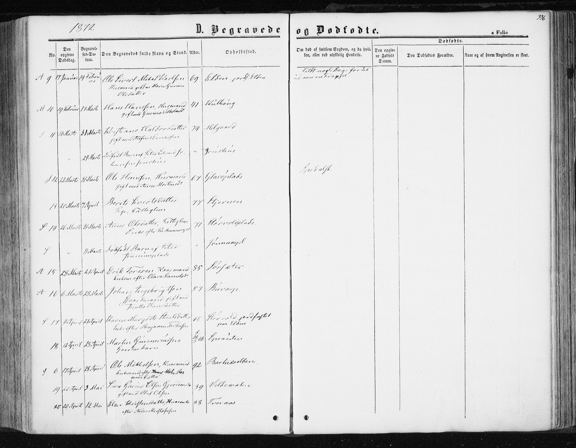 Ministerialprotokoller, klokkerbøker og fødselsregistre - Nord-Trøndelag, AV/SAT-A-1458/741/L0394: Parish register (official) no. 741A08, 1864-1877, p. 336