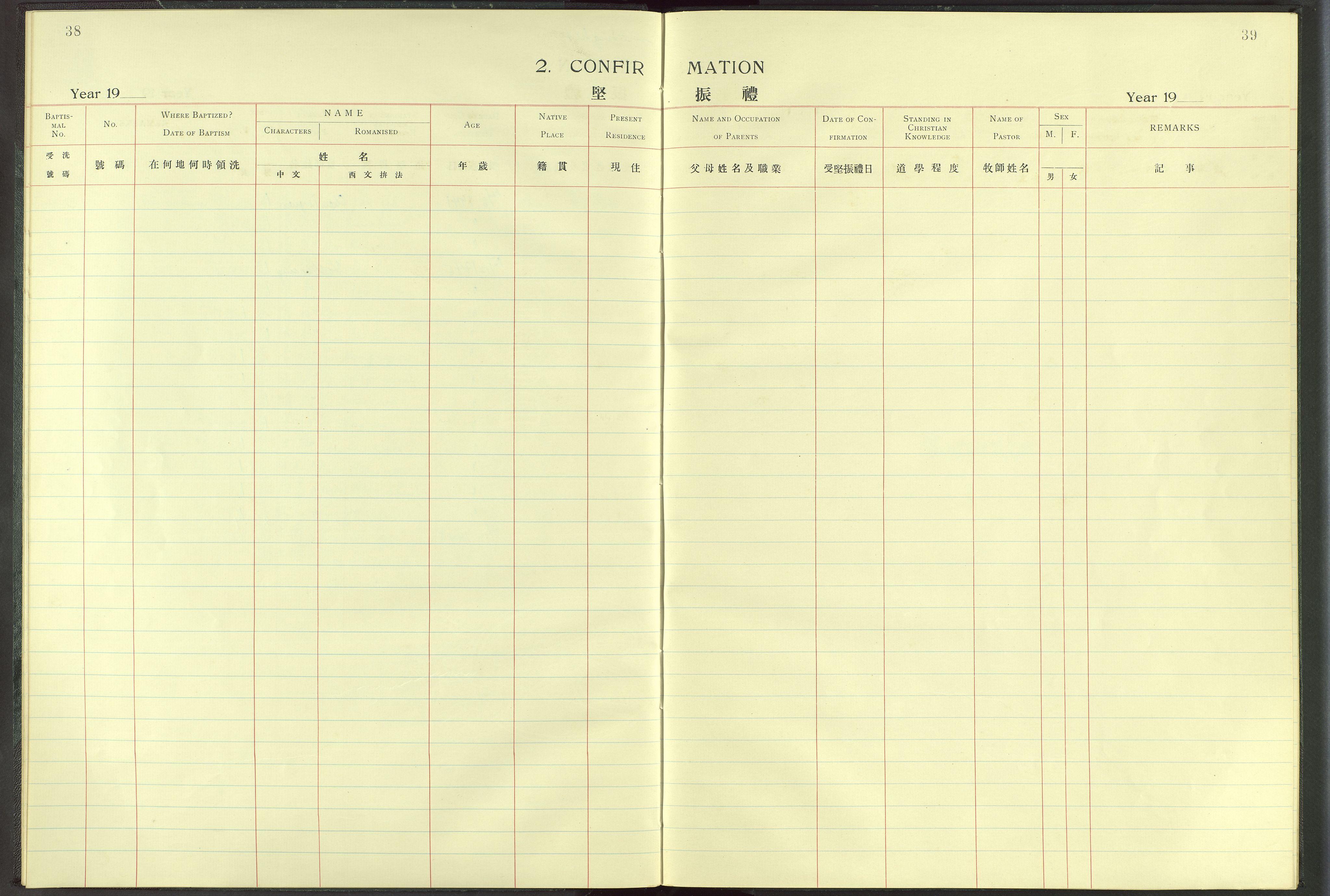 Det Norske Misjonsselskap - utland - Kina (Hunan), VID/MA-A-1065/Dm/L0009: Parish register (official) no. 54, 1942-1948, p. 38-39