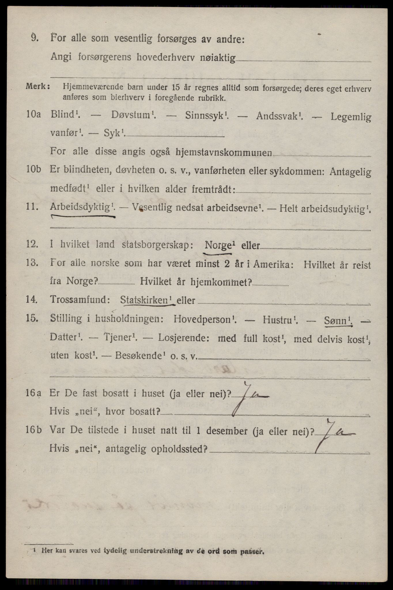 SAST, 1920 census for Tysvær, 1920, p. 2103