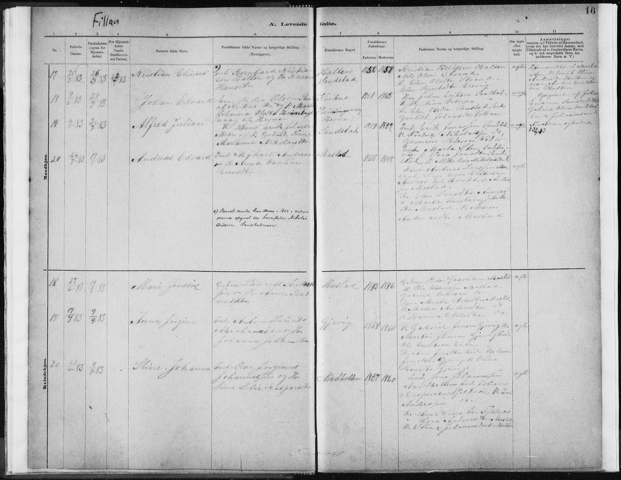 Ministerialprotokoller, klokkerbøker og fødselsregistre - Sør-Trøndelag, AV/SAT-A-1456/637/L0558: Parish register (official) no. 637A01, 1882-1899, p. 16