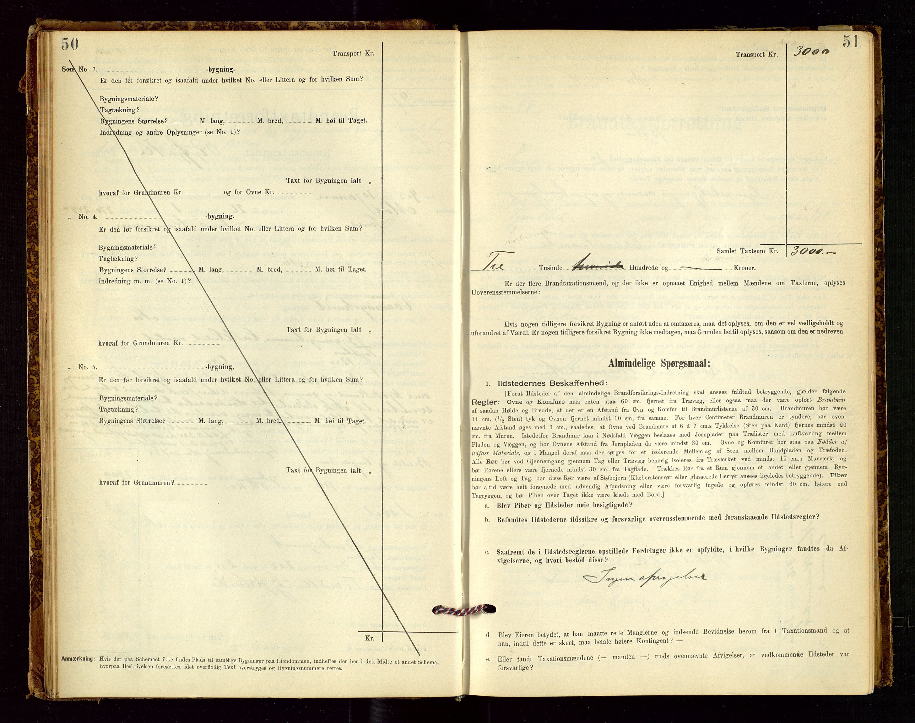 Sand lensmannskontor, AV/SAST-A-100415/Goc/L0001: "Brandtaxationsprotokol", 1895-1935, p. 50-51