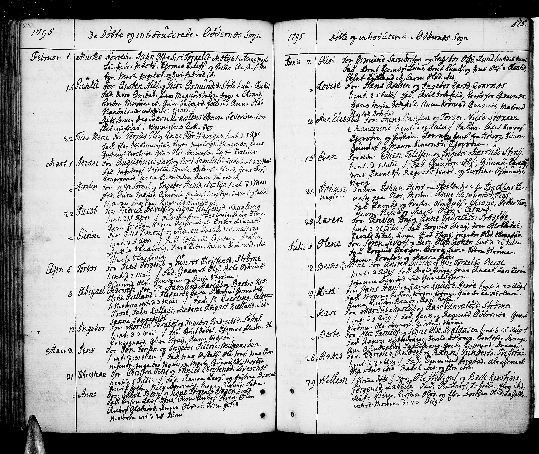 Oddernes sokneprestkontor, AV/SAK-1111-0033/F/Fa/Faa/L0004: Parish register (official) no. A 4, 1764-1820, p. 125