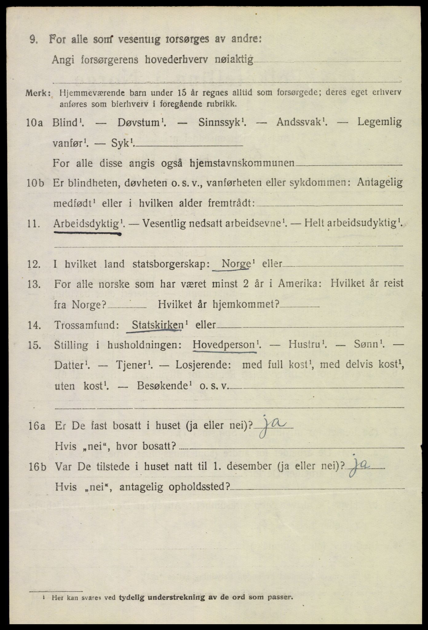 SAH, 1920 census for Vestre Toten, 1920, p. 9679