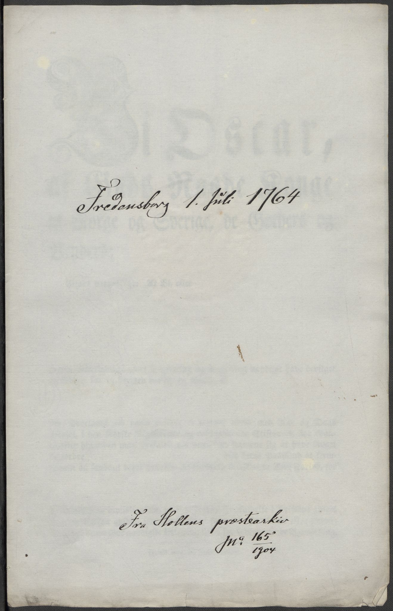 Riksarkivets diplomsamling, RA/EA-5965/F15/L0026: Prestearkiv - Telemark, 1575-1838, p. 159