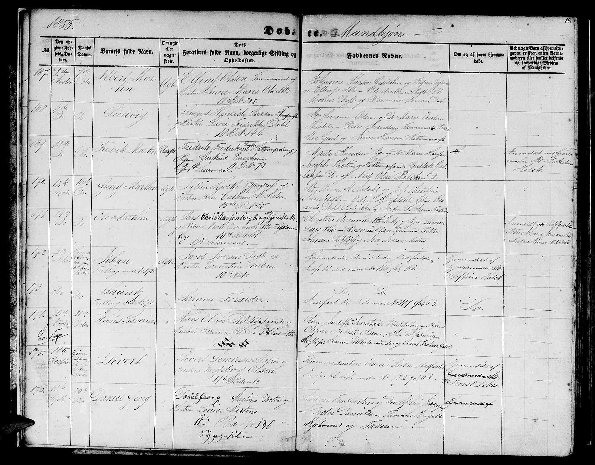 Domkirken sokneprestembete, AV/SAB-A-74801/H/Hab/L0011: Parish register (copy) no. B 4, 1856-1862, p. 10