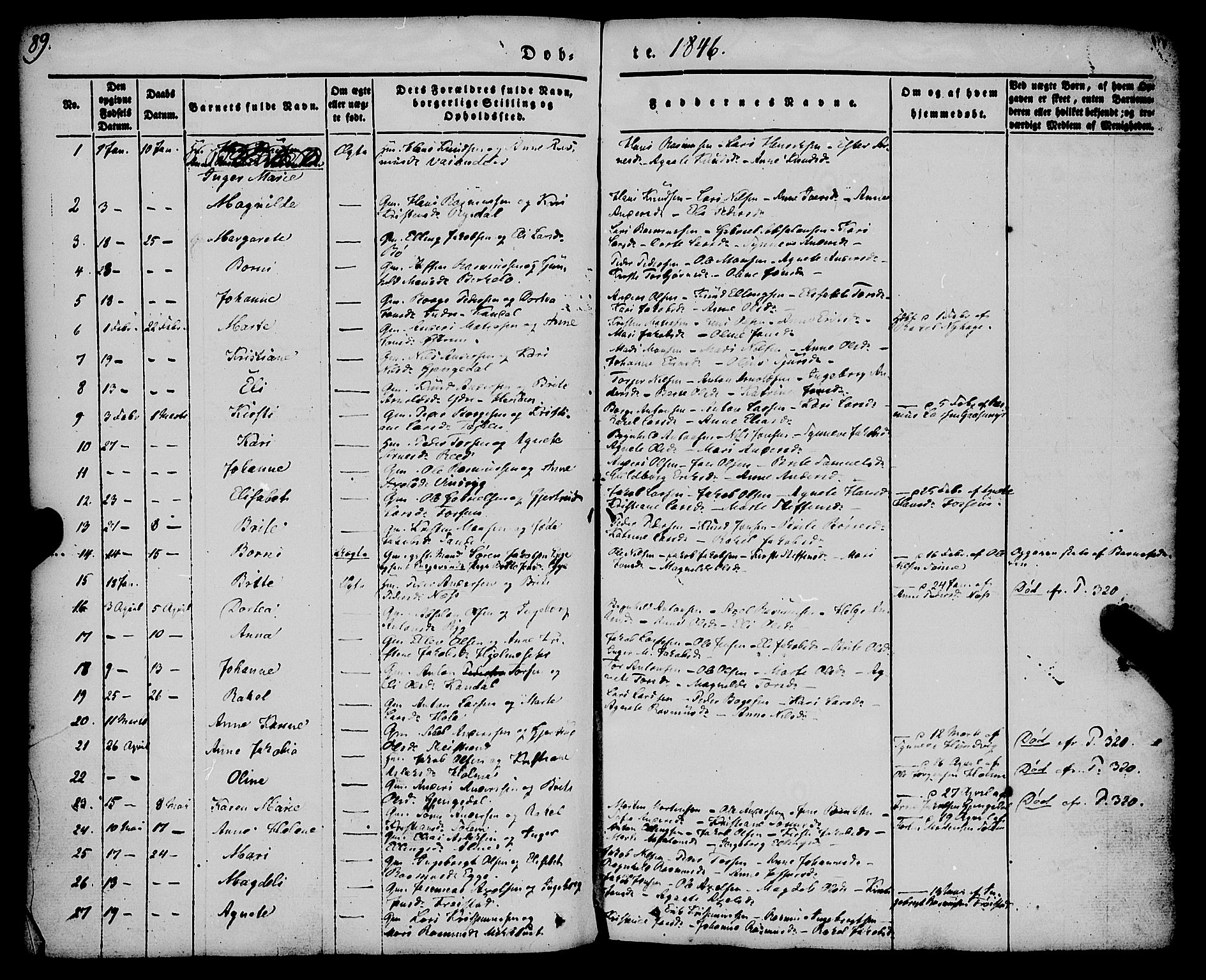 Gloppen sokneprestembete, SAB/A-80101/H/Haa/Haaa/L0008: Parish register (official) no. A 8, 1837-1855, p. 89