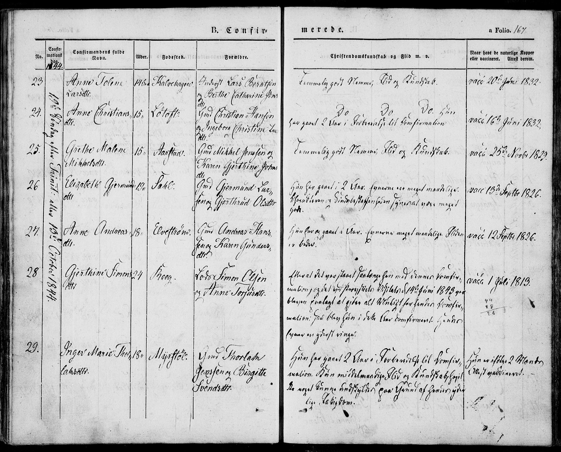 Sokndal sokneprestkontor, AV/SAST-A-101808: Parish register (official) no. A 8.1, 1842-1857, p. 167