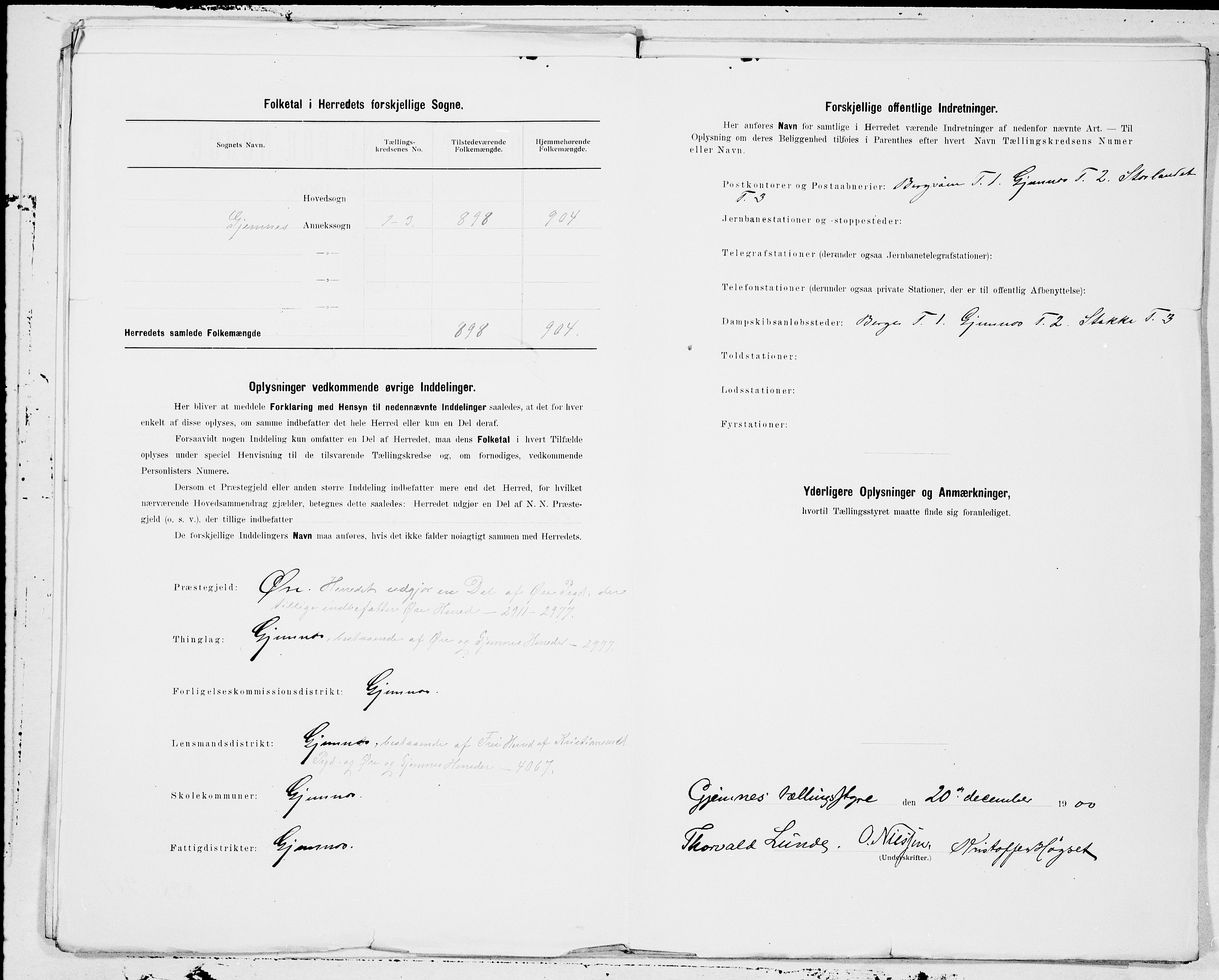 SAT, 1900 census for Gjemnes, 1900, p. 9