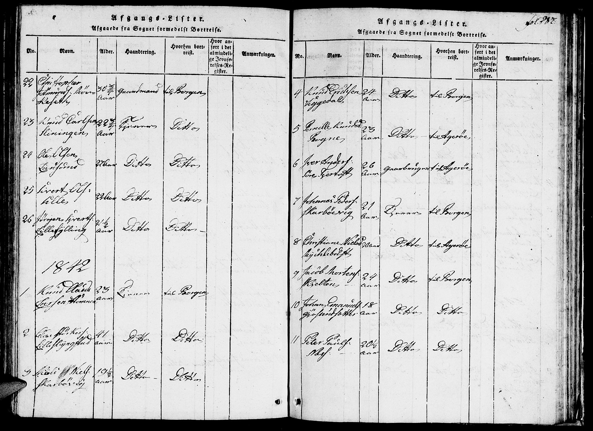 Ministerialprotokoller, klokkerbøker og fødselsregistre - Møre og Romsdal, AV/SAT-A-1454/536/L0506: Parish register (copy) no. 536C01, 1818-1859, p. 287