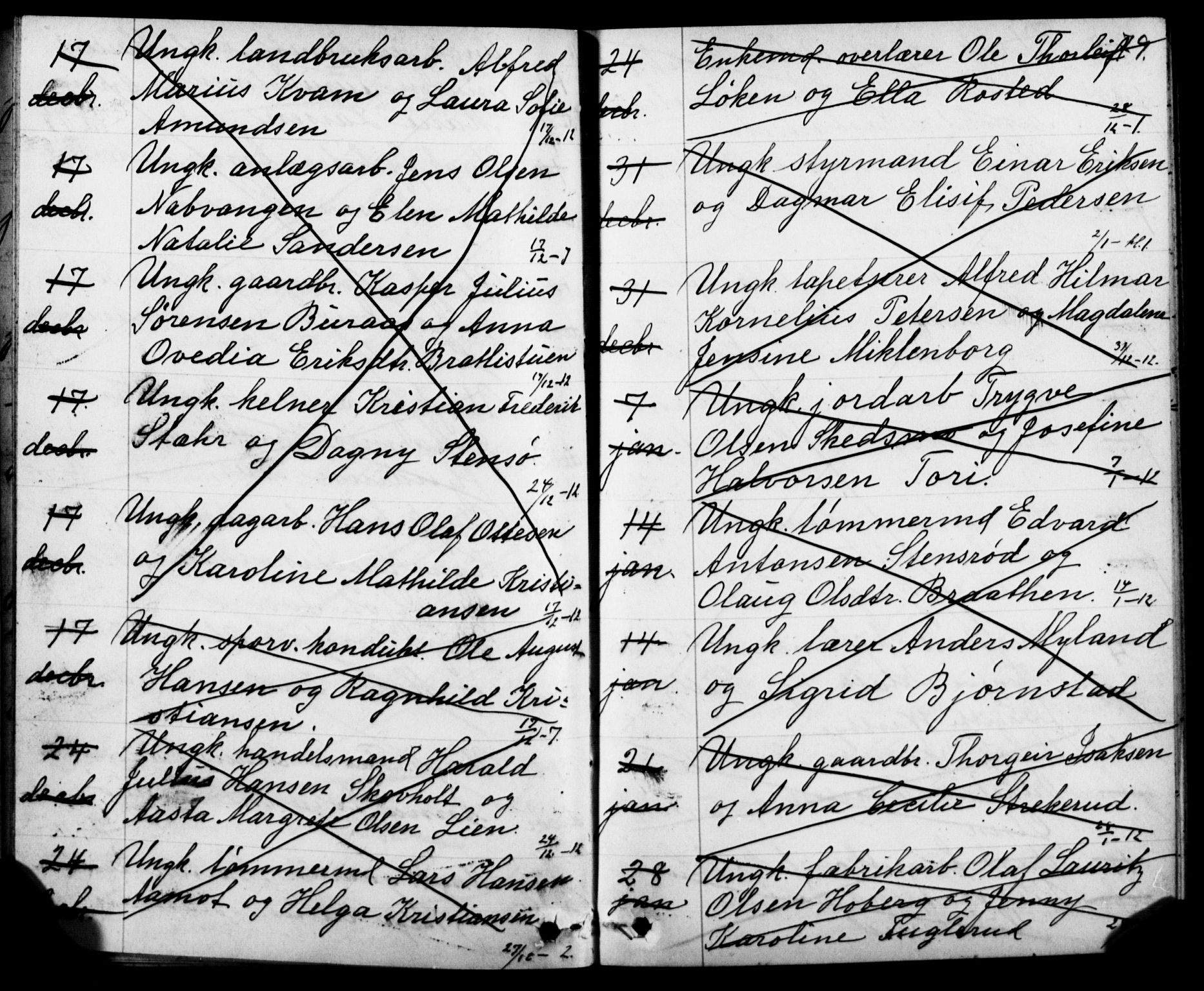 Oslo domkirke Kirkebøker, SAO/A-10752/H/Ha/L0005: Banns register no. 5, 1913-1919, p. 78-79