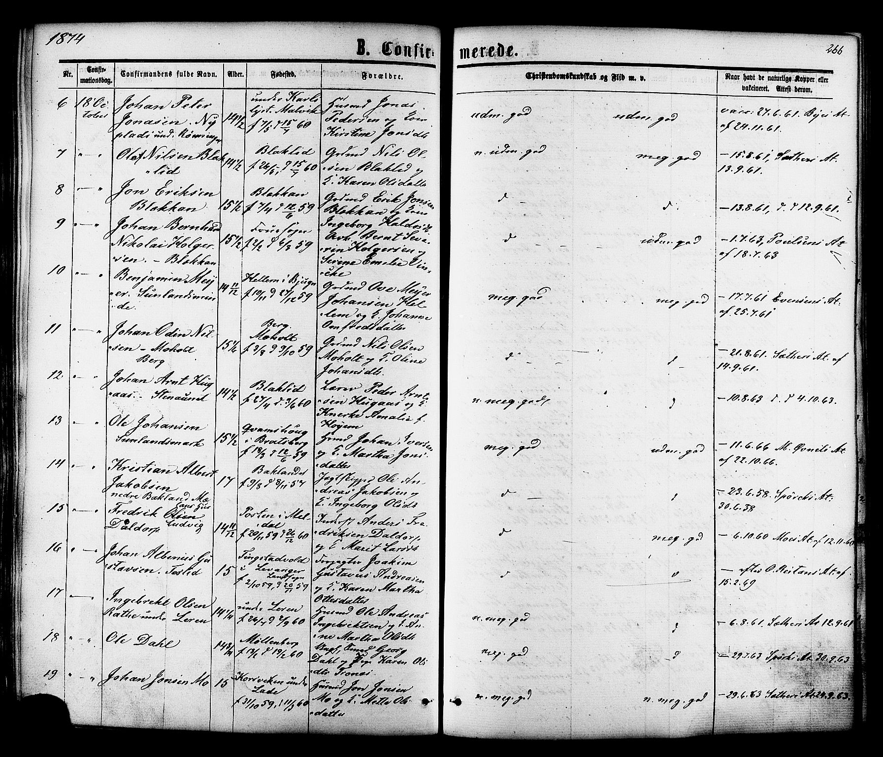 Ministerialprotokoller, klokkerbøker og fødselsregistre - Sør-Trøndelag, SAT/A-1456/606/L0293: Parish register (official) no. 606A08, 1866-1877, p. 266