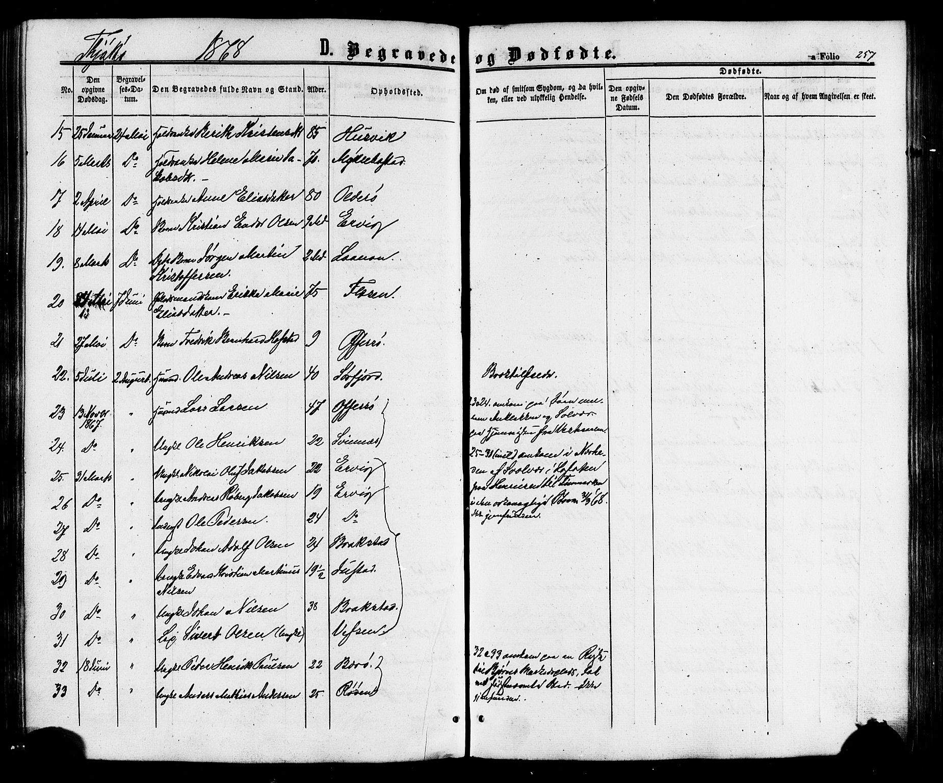 Ministerialprotokoller, klokkerbøker og fødselsregistre - Nordland, SAT/A-1459/817/L0262: Parish register (official) no. 817A03/ 1, 1862-1877, p. 257