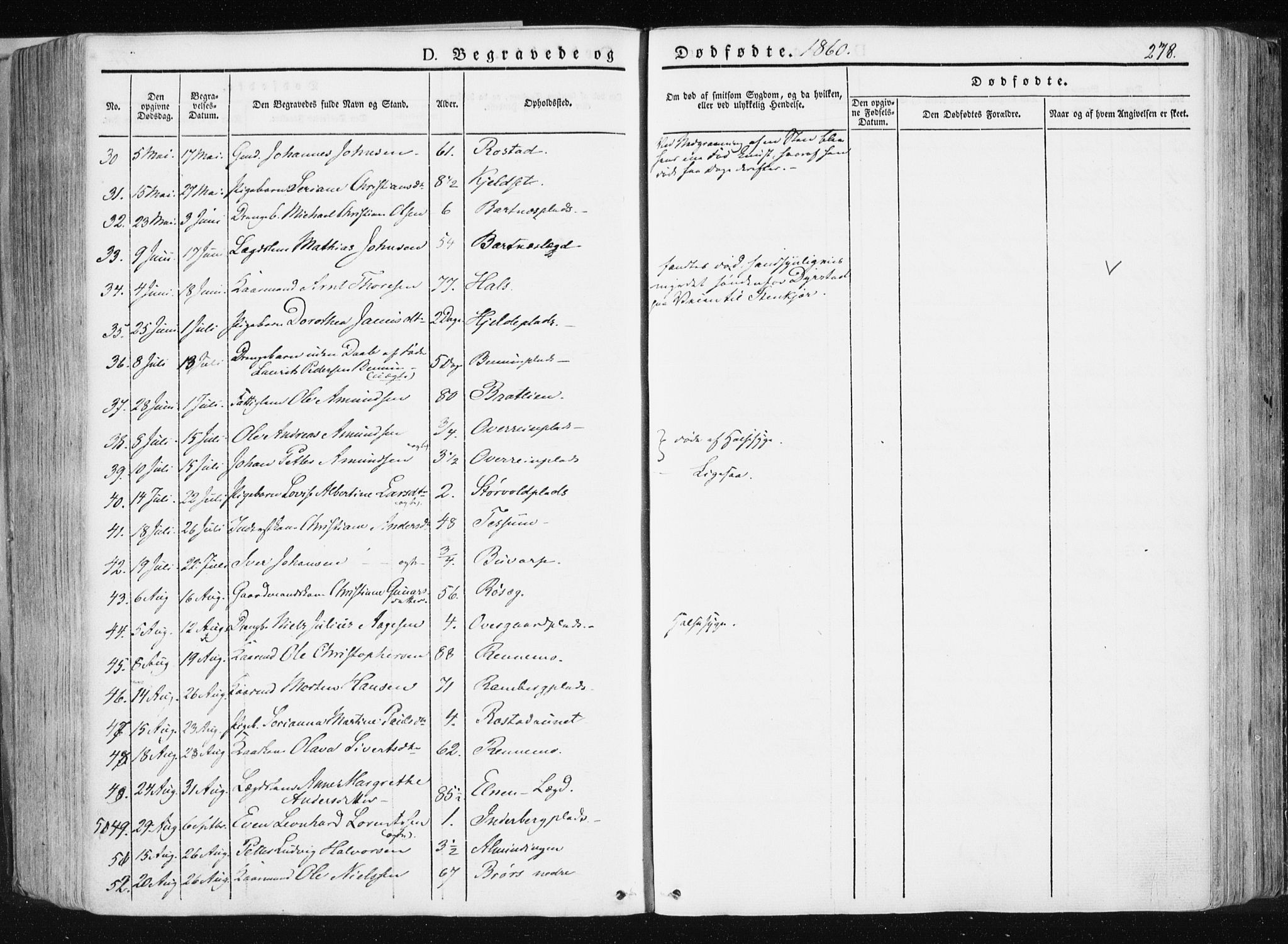 Ministerialprotokoller, klokkerbøker og fødselsregistre - Nord-Trøndelag, AV/SAT-A-1458/741/L0393: Parish register (official) no. 741A07, 1849-1863, p. 278