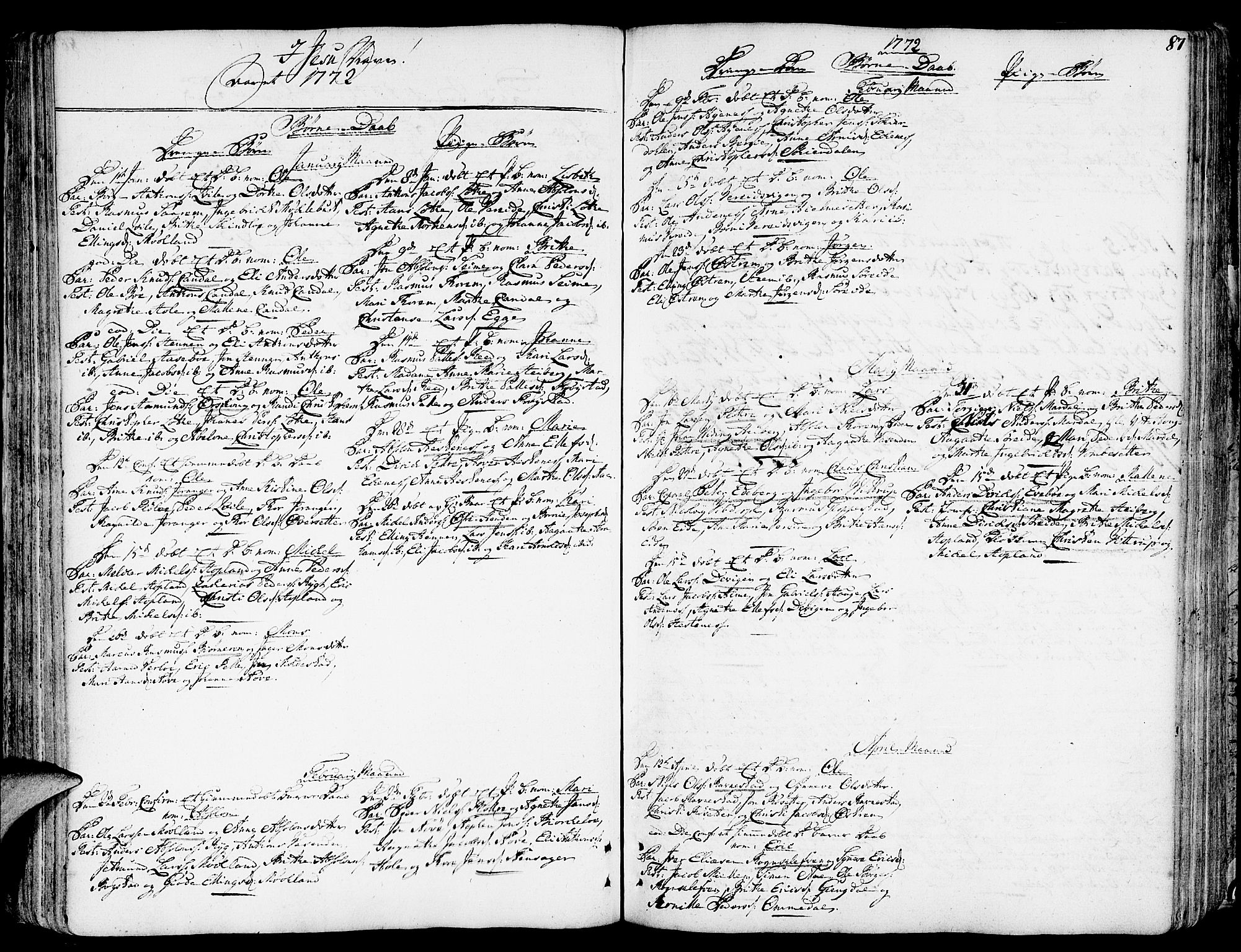 Gloppen sokneprestembete, AV/SAB-A-80101/H/Haa/Haaa/L0004: Parish register (official) no. A 4, 1758-1784, p. 87