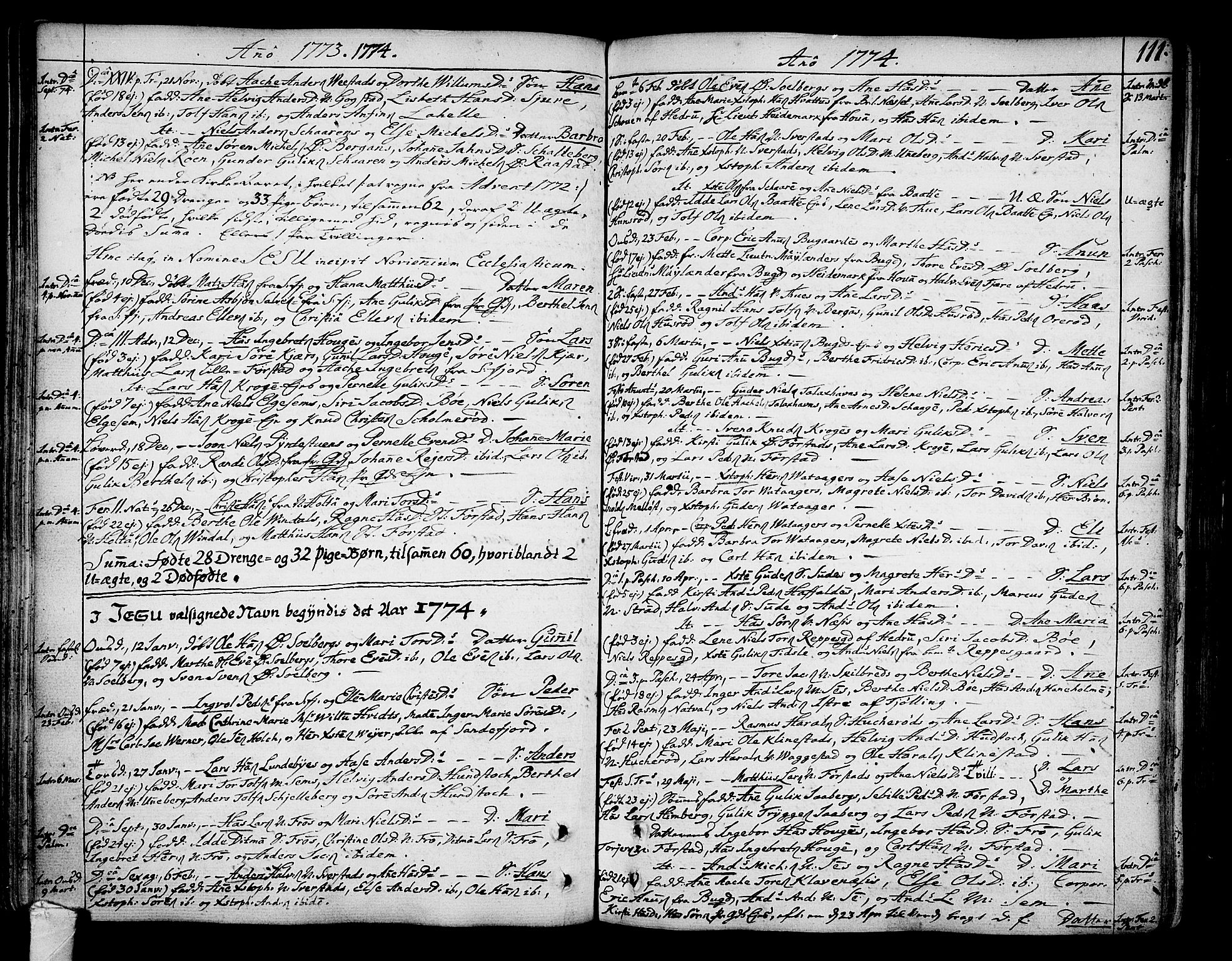 Sandar kirkebøker, AV/SAKO-A-243/F/Fa/L0002: Parish register (official) no. 2, 1733-1788, p. 111