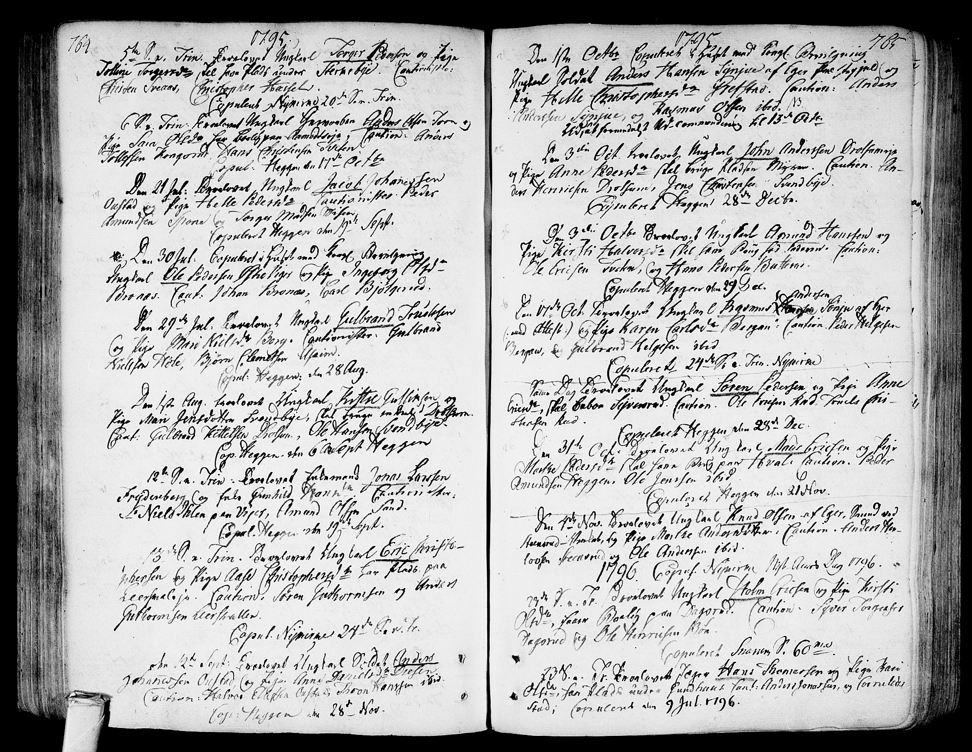 Modum kirkebøker, SAKO/A-234/F/Fa/L0003: Parish register (official) no. 3, 1783-1819, p. 764-765