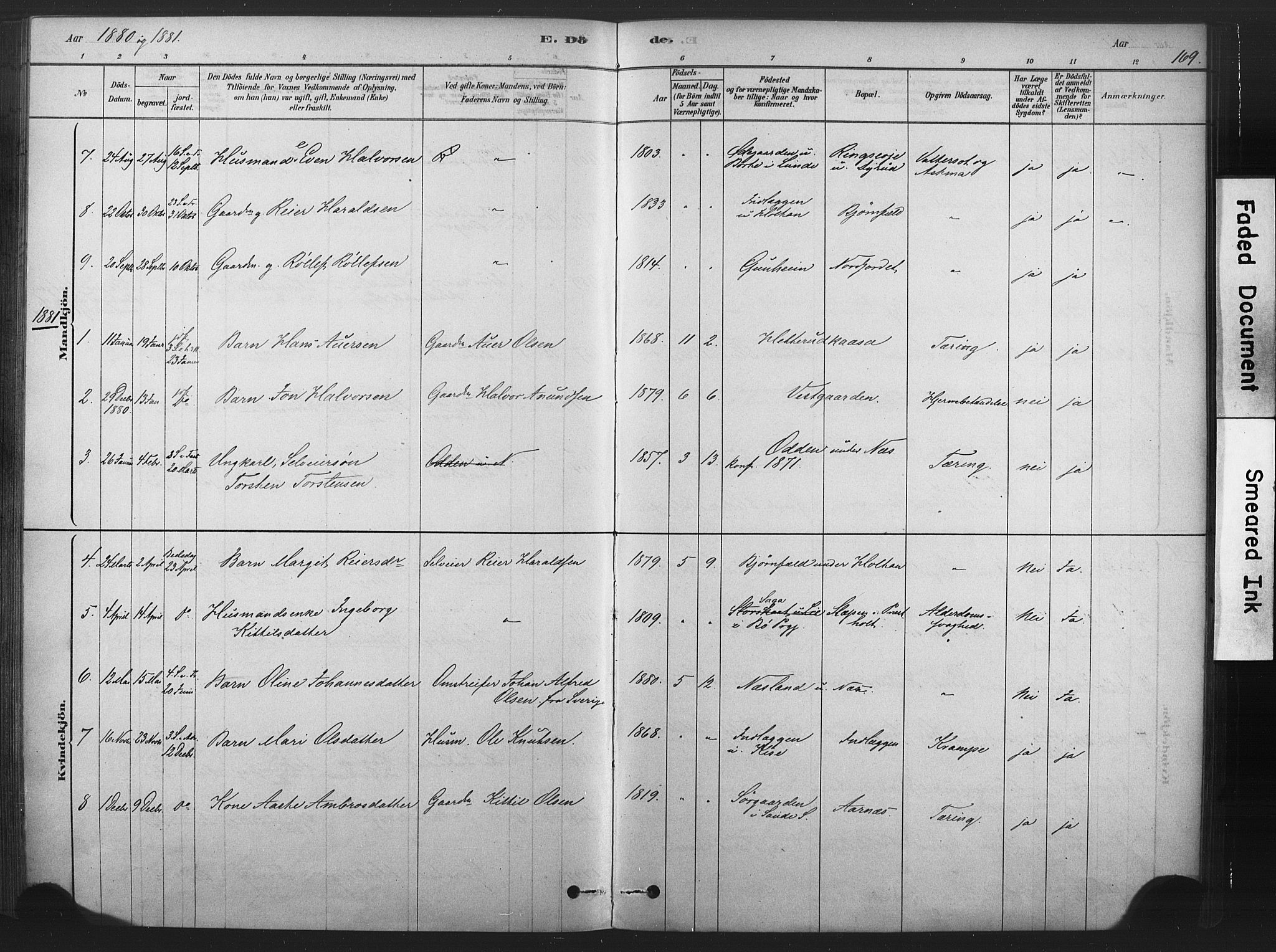 Sauherad kirkebøker, SAKO/A-298/F/Fb/L0002: Parish register (official) no. II 2, 1878-1901, p. 169