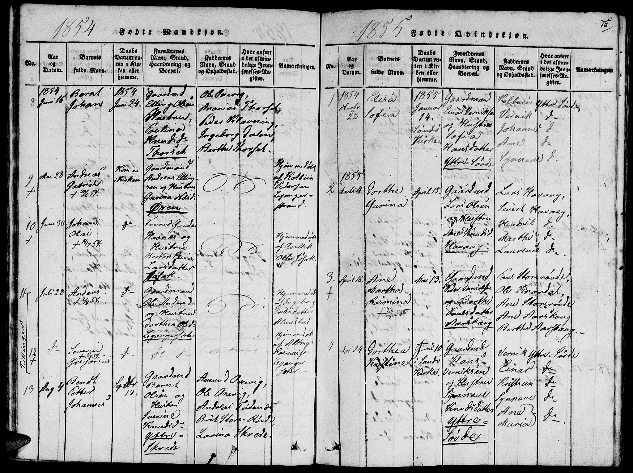 Ministerialprotokoller, klokkerbøker og fødselsregistre - Møre og Romsdal, SAT/A-1454/504/L0054: Parish register (official) no. 504A01, 1816-1861, p. 75