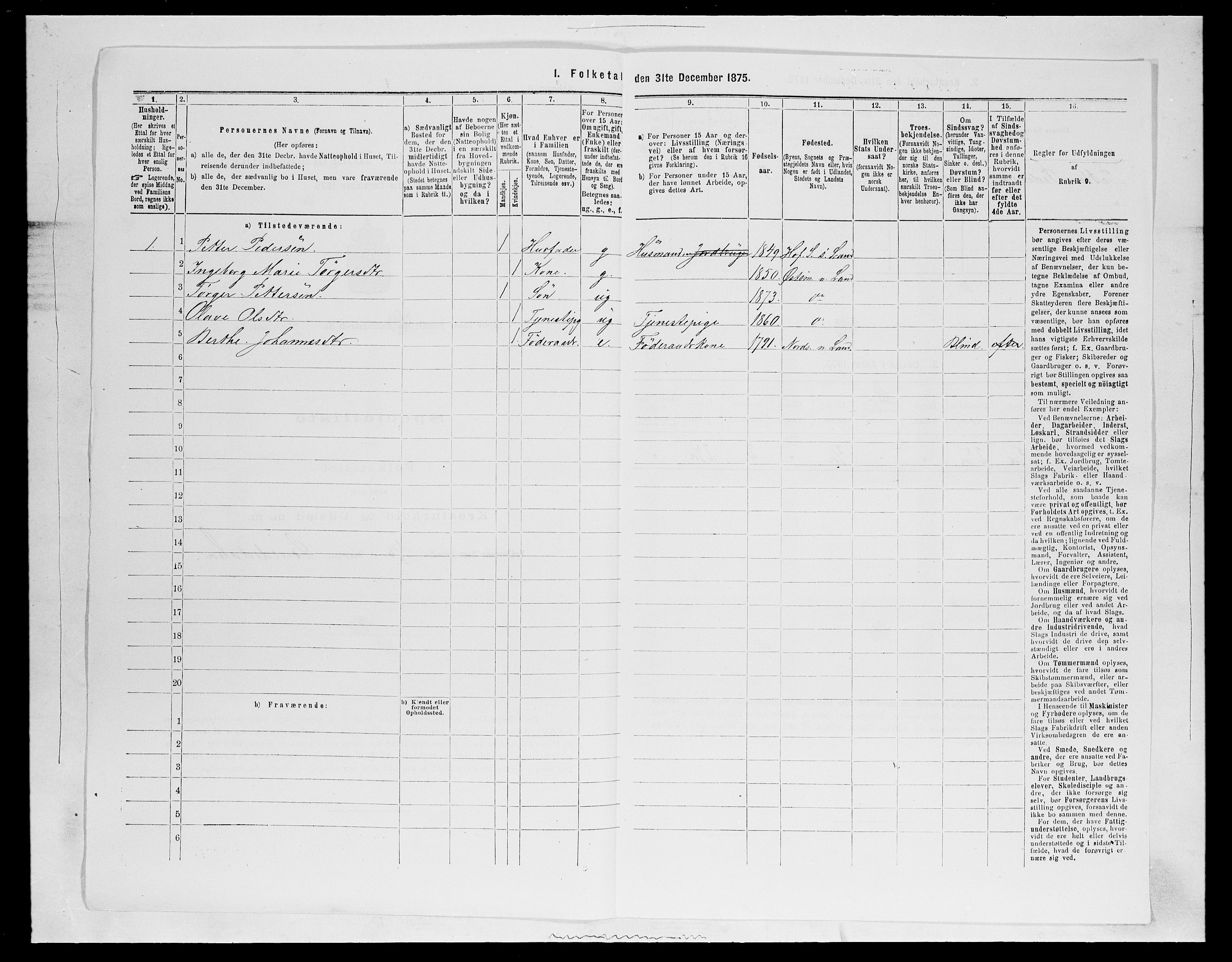 SAH, 1875 census for 0538P Nordre Land, 1875, p. 1444