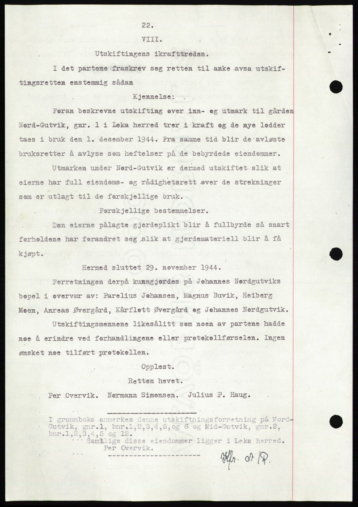 Namdal sorenskriveri, AV/SAT-A-4133/1/2/2C: Mortgage book no. -, 1946-1946, Diary no: : 230/1946