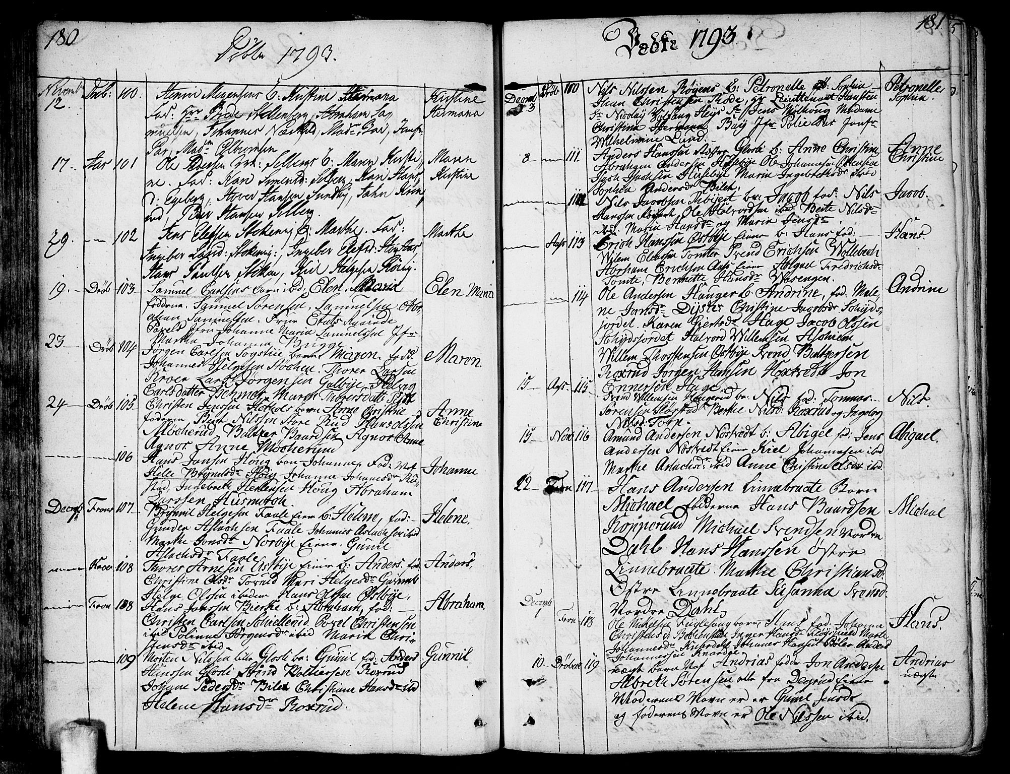 Ås prestekontor Kirkebøker, SAO/A-10894/F/Fa/L0002: Parish register (official) no. I 2, 1778-1813, p. 180-181