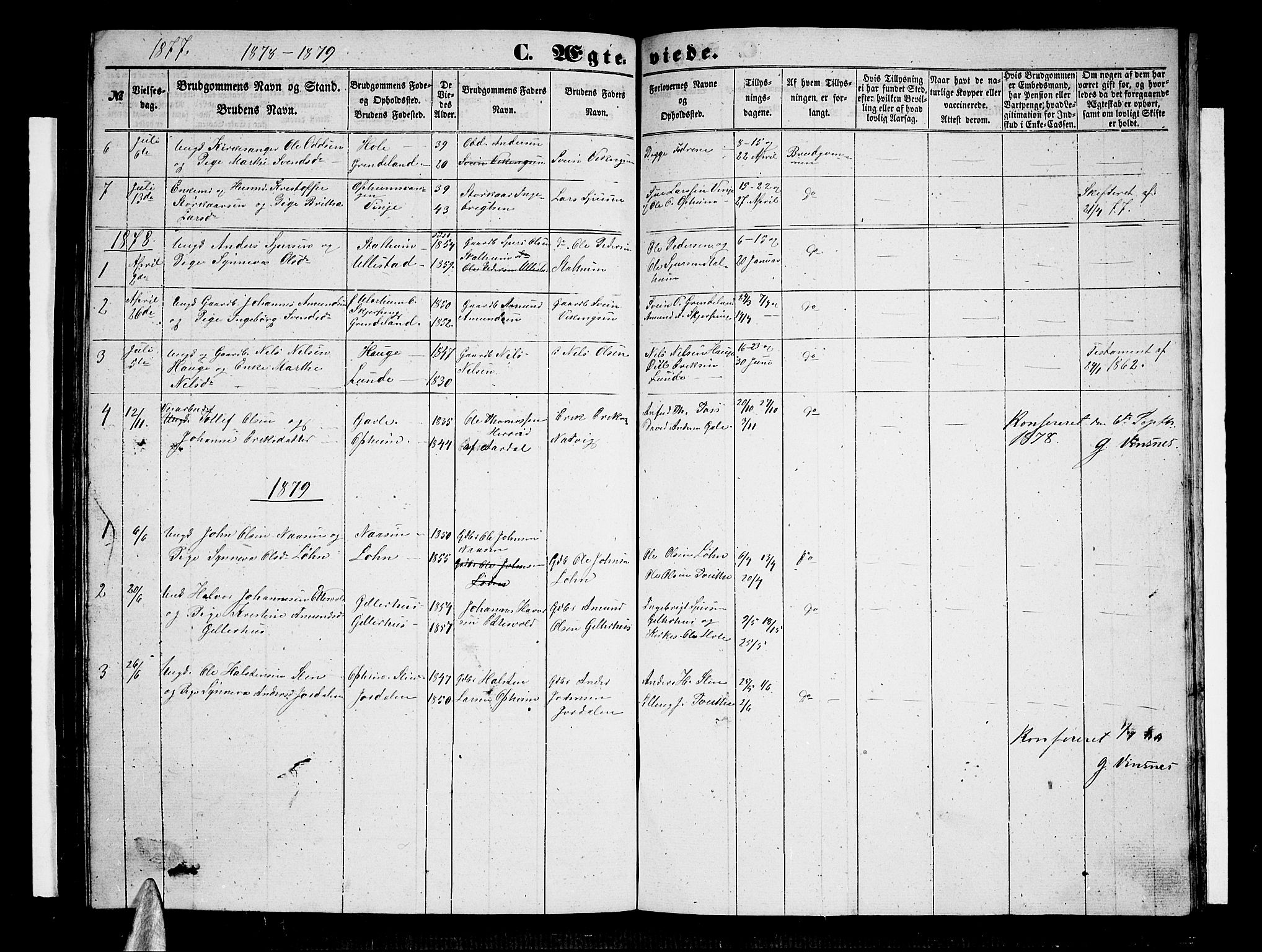 Vossestrand Sokneprestembete, AV/SAB-A-79101/H/Hab: Parish register (copy) no. A 1, 1855-1879